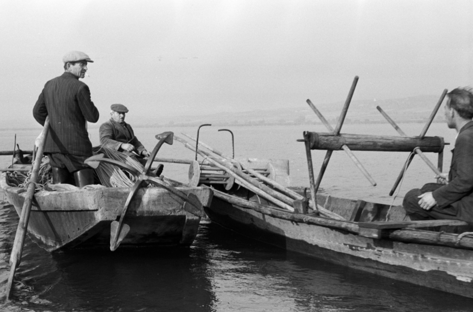 1958, Tölg Anna, fishing, boat, anchor, Fortepan #189382