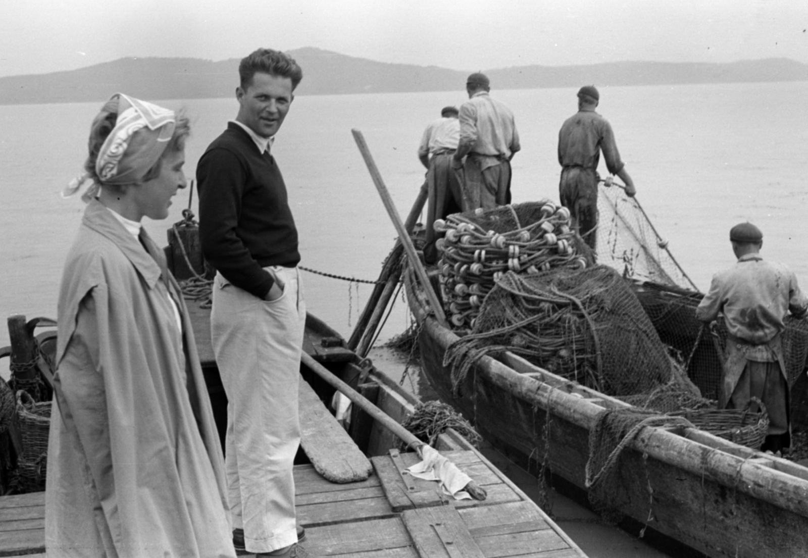1959, Tölg Anna, fishing net, Fortepan #189485