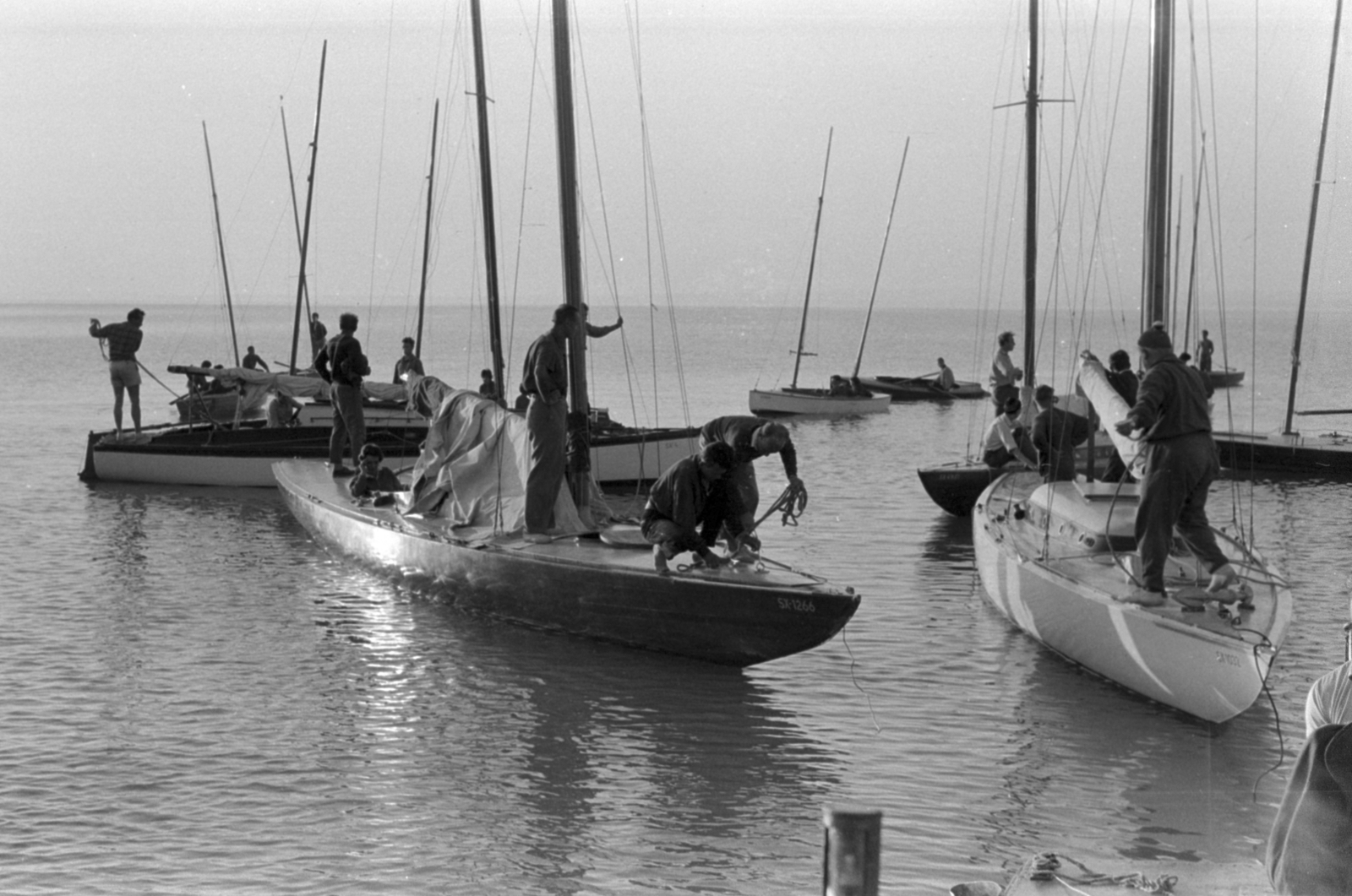 1960, Tölg Anna, sailboat, mast, Fortepan #189540