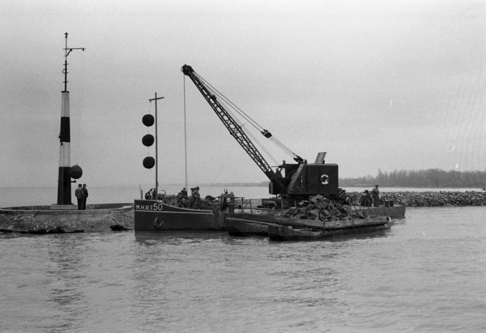 1960, Tölg Anna, pier, dredge, Fortepan #189631