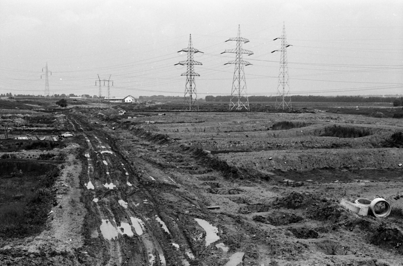 Magyarország, Százhalombatta, Temperáltvizű Halszaporító Gazdaság, tereprendezési munkálatok., 1971, Tölg Anna, Fortepan #189748