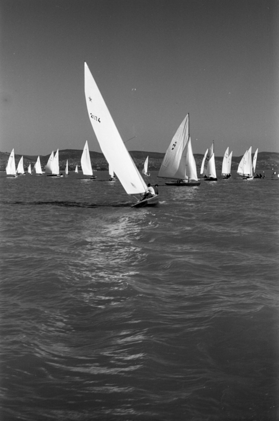 Hungary,Lake Balaton, vitorlásverseny., 1962, Tölg Anna, Fortepan #189814