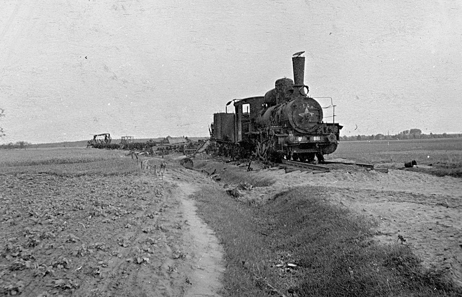 1942, Erky-Nagy Tibor, Szovjetunió, gőzmozdony, vasút, szovjet gyártmány, második világháború, járműroncs, Fortepan #19001