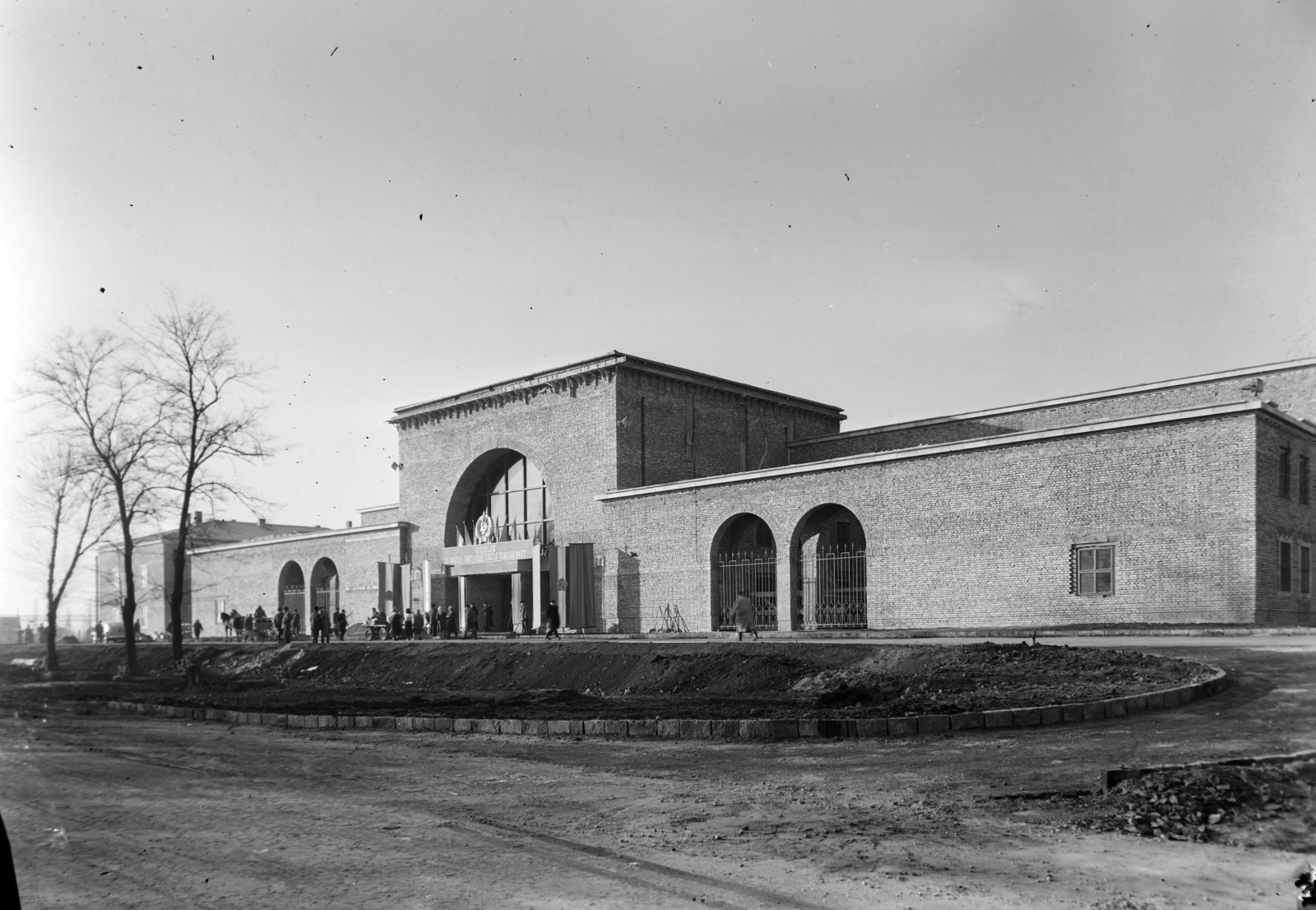 Hungary, Hatvan, vasútállomás., 1956, UVATERV, modern architecture, flat roof, Fortepan #190025