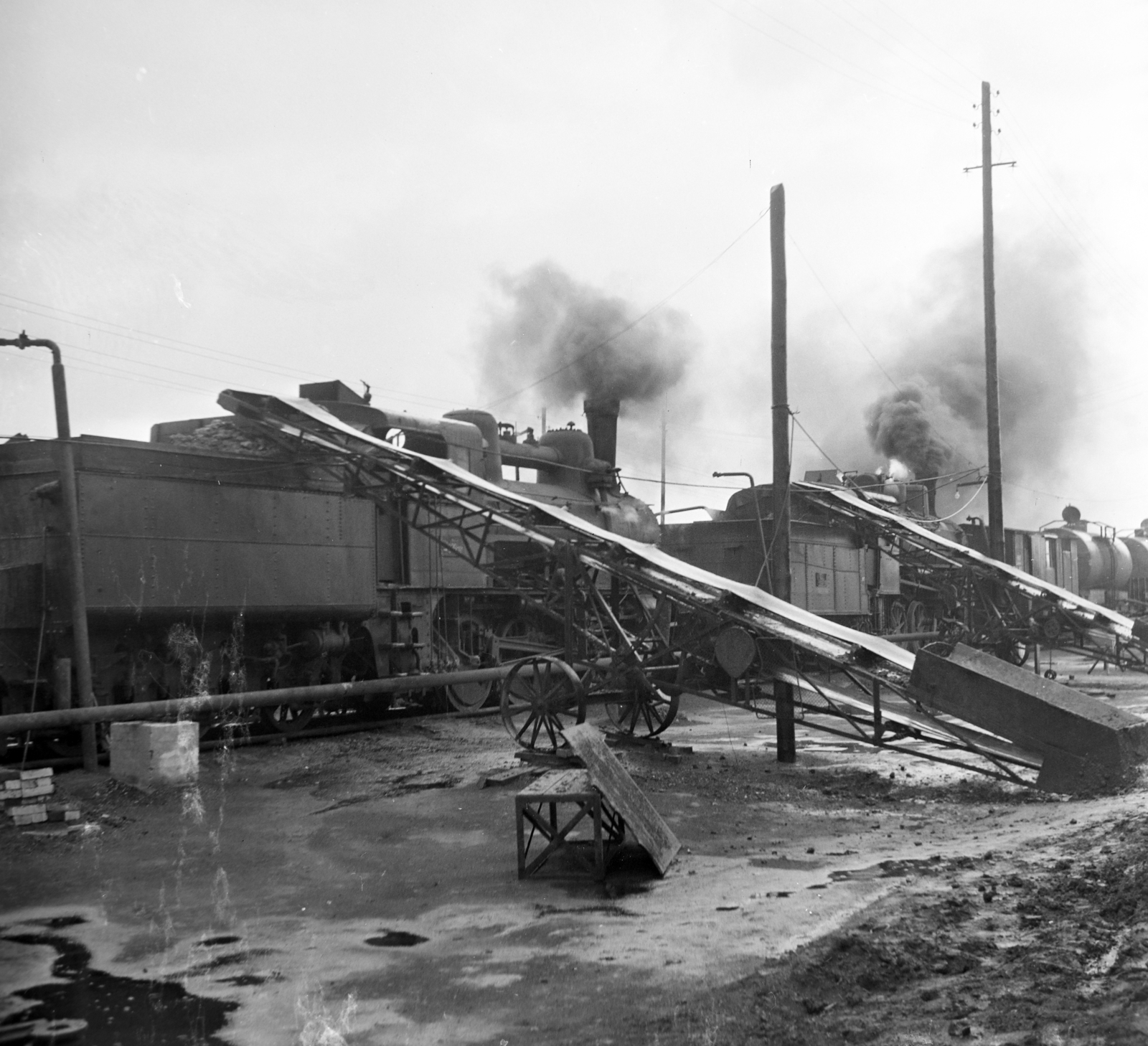 1955, UVATERV, coal loader, Fortepan #190039