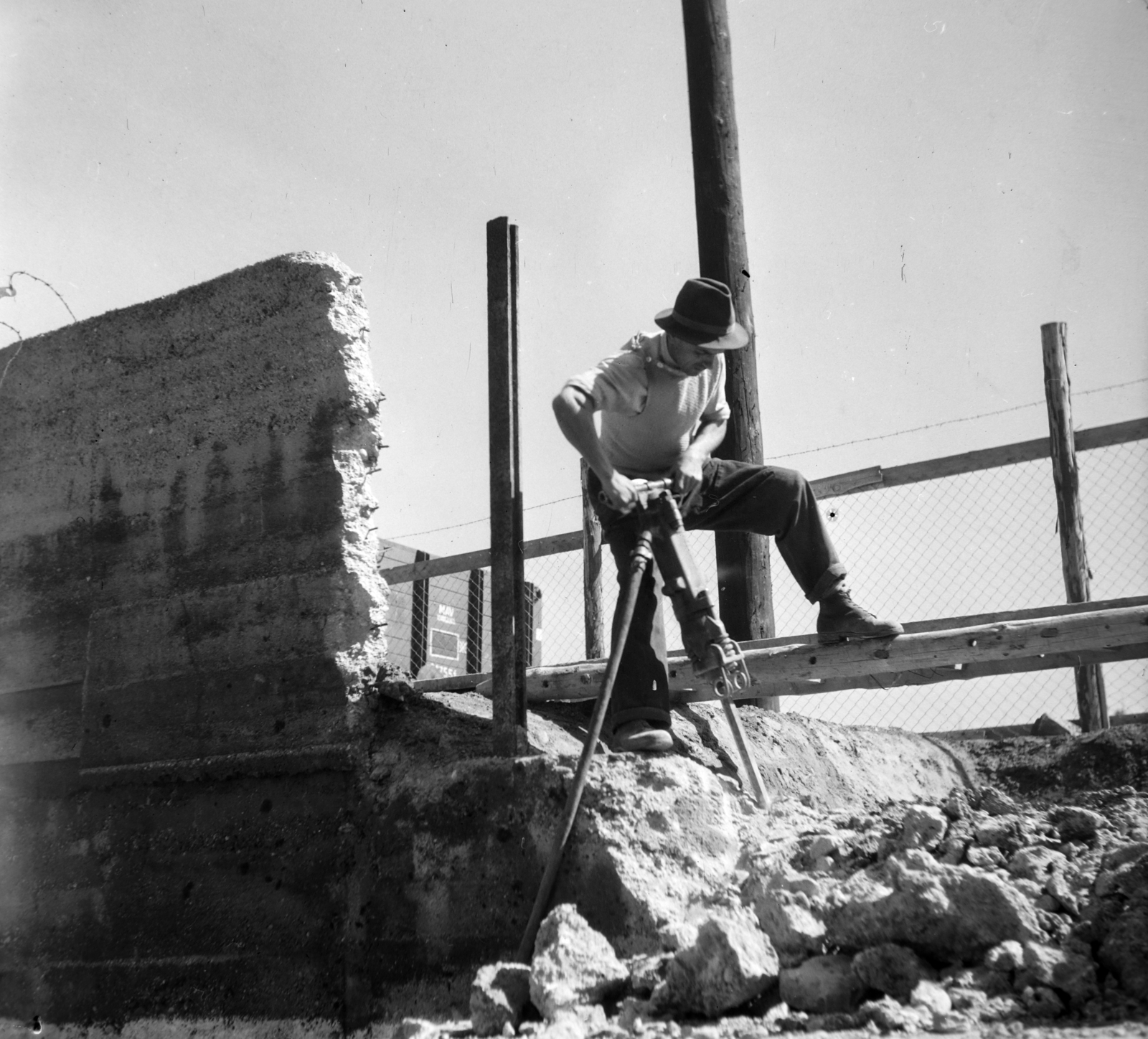 1952, UVATERV, munkás, légkalapács, Fortepan #190086