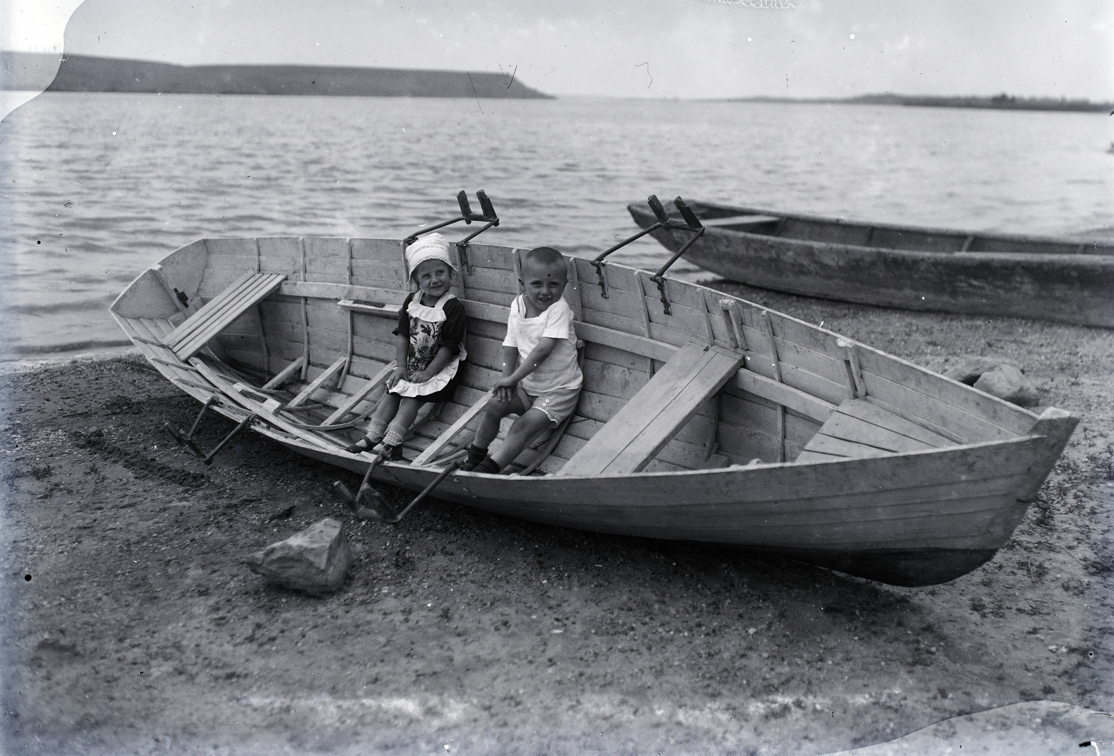 1925, Wittner Lucia, csónak, gyerekek, Fortepan #190110