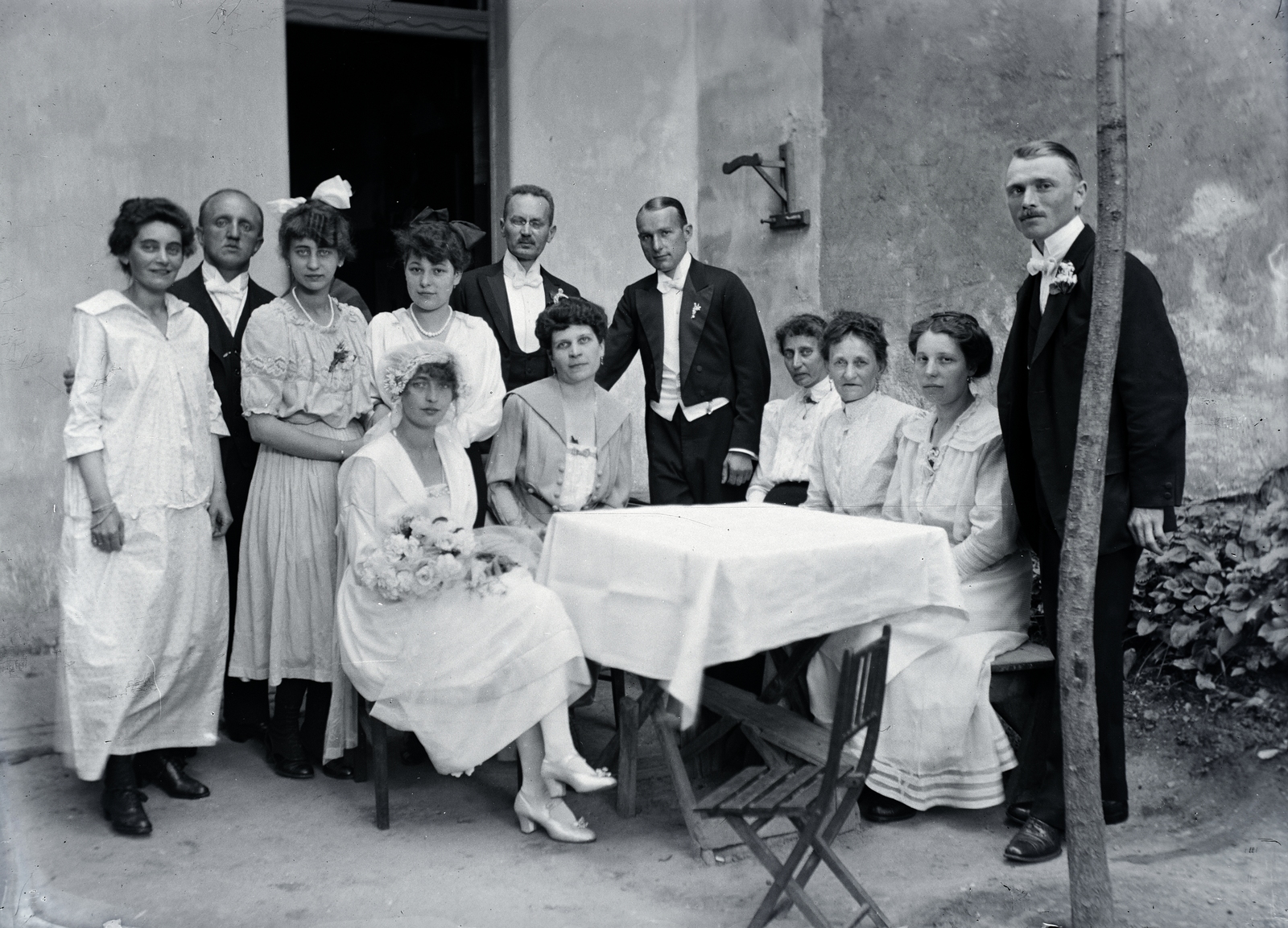 1917, Zagyva Tiborné, tableau, table, Fortepan #190211