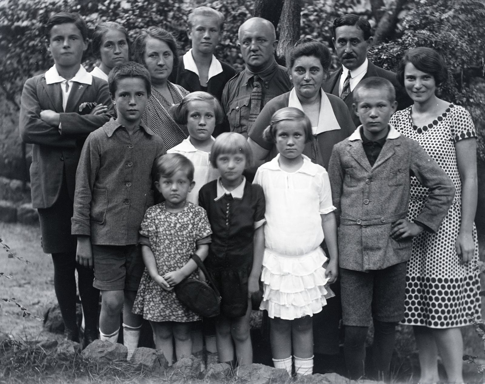 1928, Zagyva Tiborné, scouting, family, dotted dress, Fortepan #190224