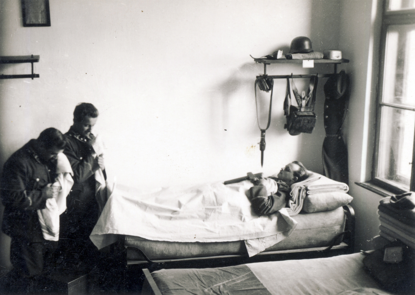 1941, Zagyva Tiborné, Hungarian soldier, dormitory, Fortepan #190311
