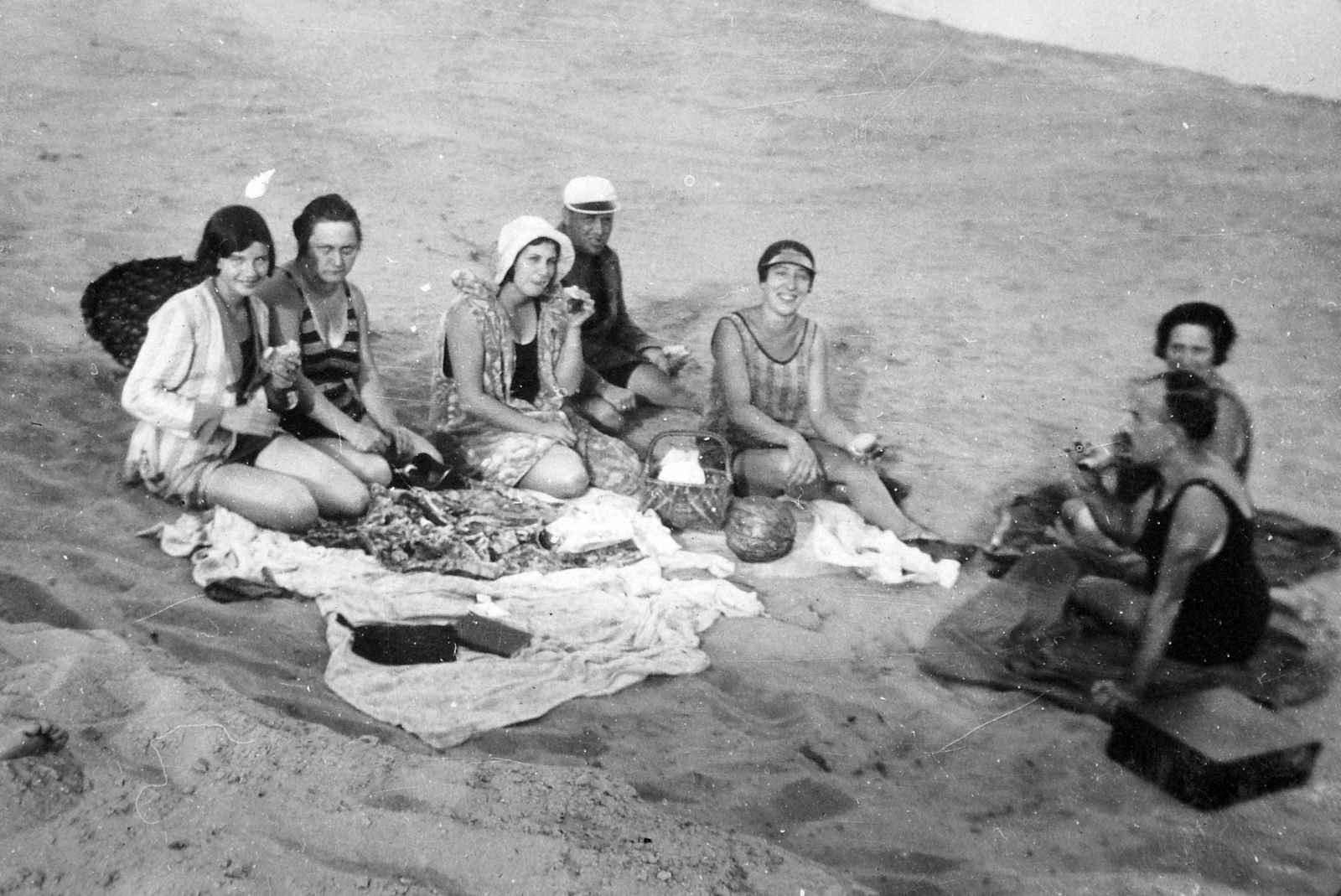 1934, Jankovszky György, homok, piknik, Fortepan #19034