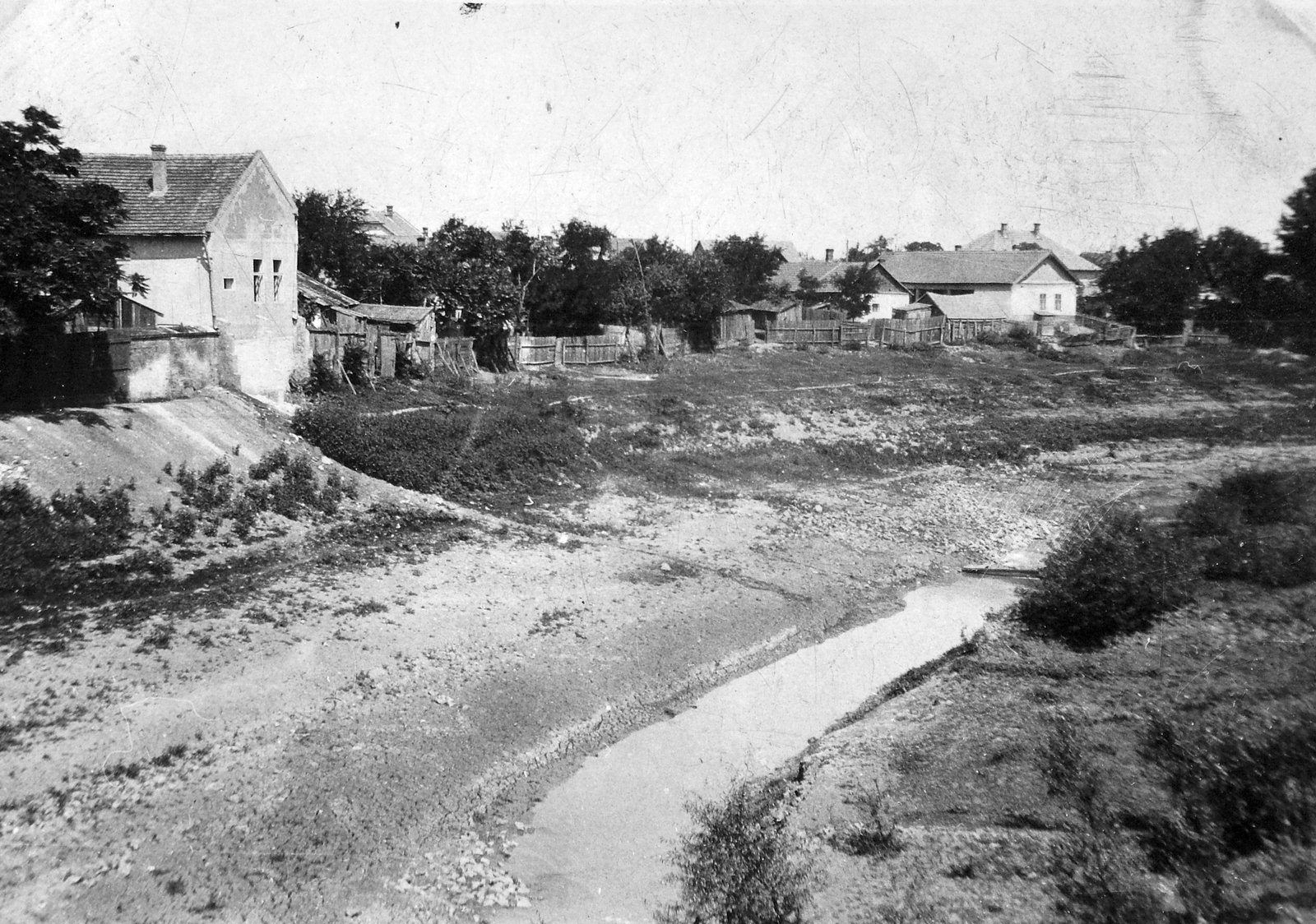 Hungary, Szolnok, a Zagyva folyó a Tabán városrésznél., 1934, Jankovszky György, river, Fortepan #19037