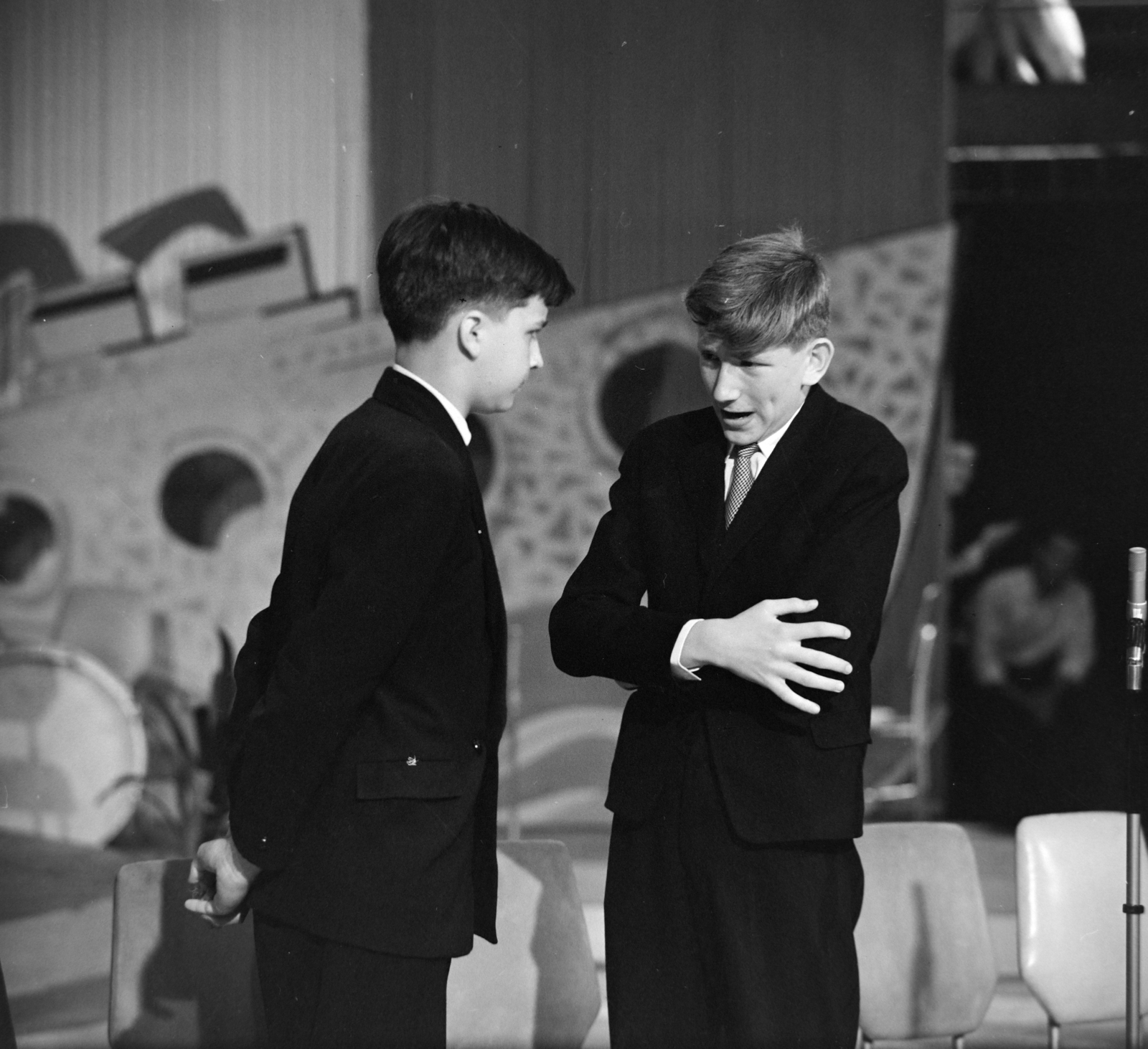 Magyarország, Budapest XIV., Istvánmezei út, Jégszínház, a Magyar Televízió Ki mit tud? 1962. műsorának döntője. Kern András és Pintér Gábor., 1962, Szalay Zoltán, Budapest, híres ember, Best of, Fortepan #190398