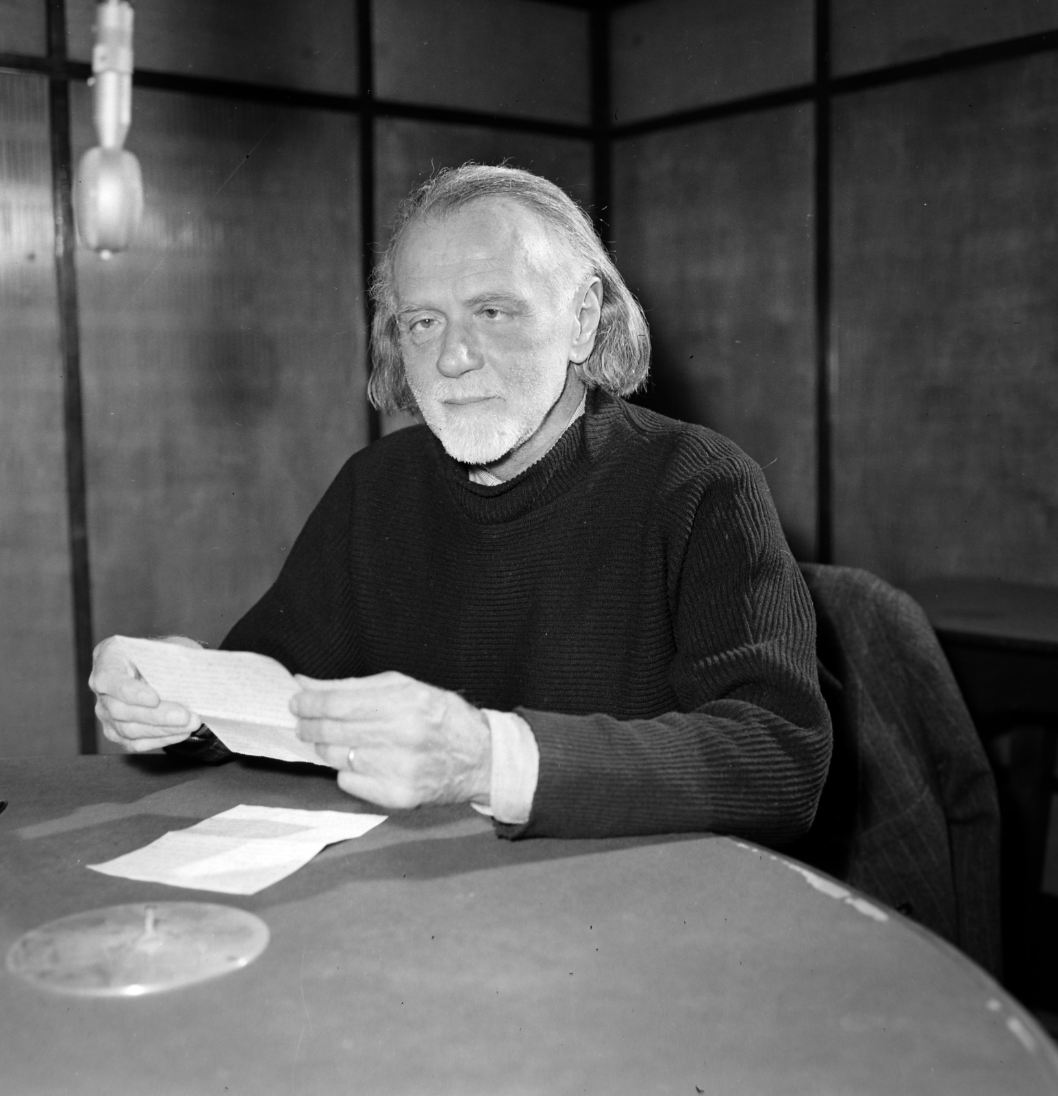 Hungary, Budapest VIII., Kodály Zoltán a Magyar Rádió stúdiójában., 1960, Szalay Zoltán, Budapest, Zoltán Kodály-ábrázolás, Best of, Fortepan #190436