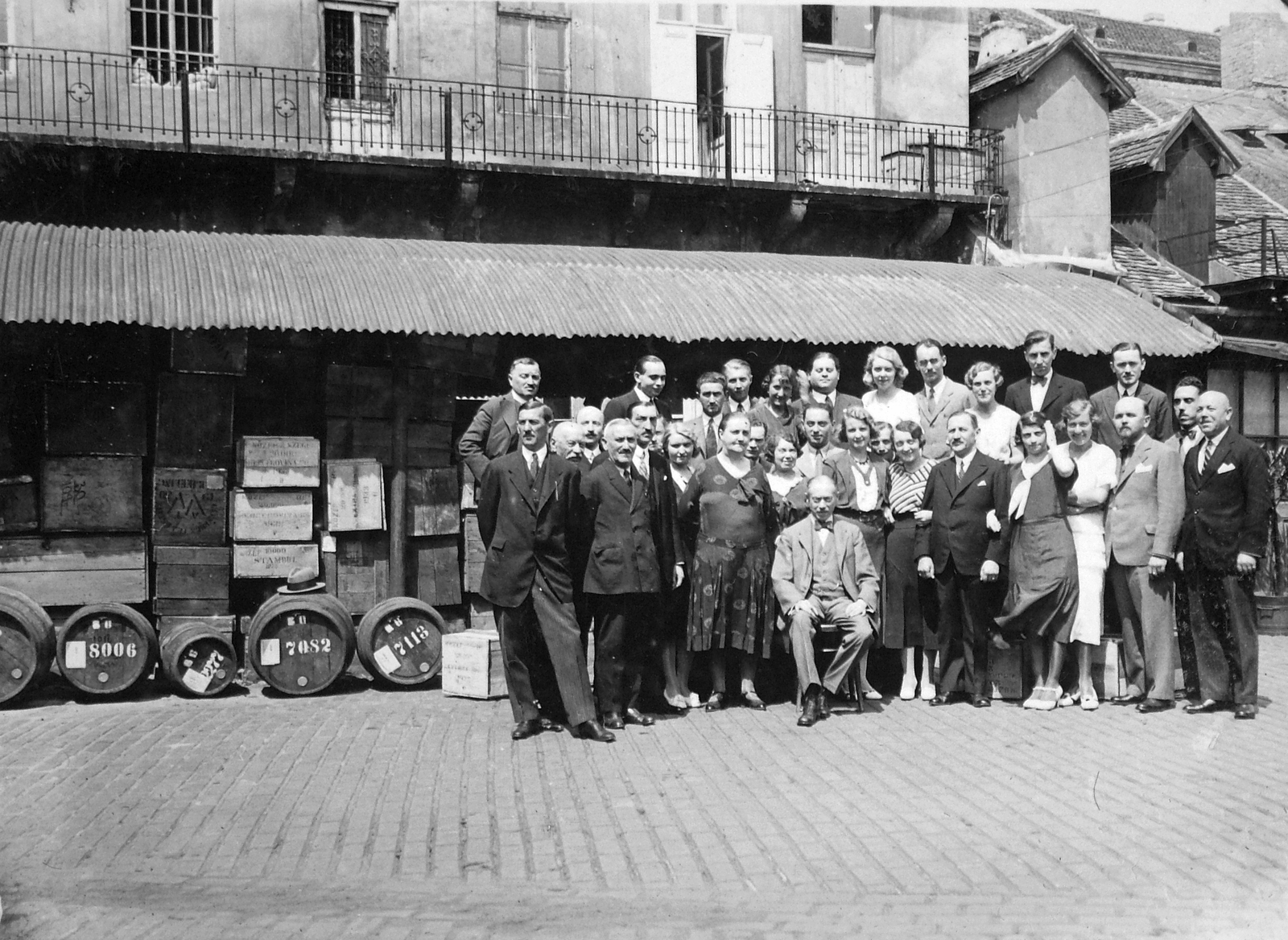 Hungary, Budapest VIII., Üllői út 60. Braun Likőrgyár., 1934, Jankovszky György, factory, tableau, barrel, distillery, Budapest, Fortepan #19050