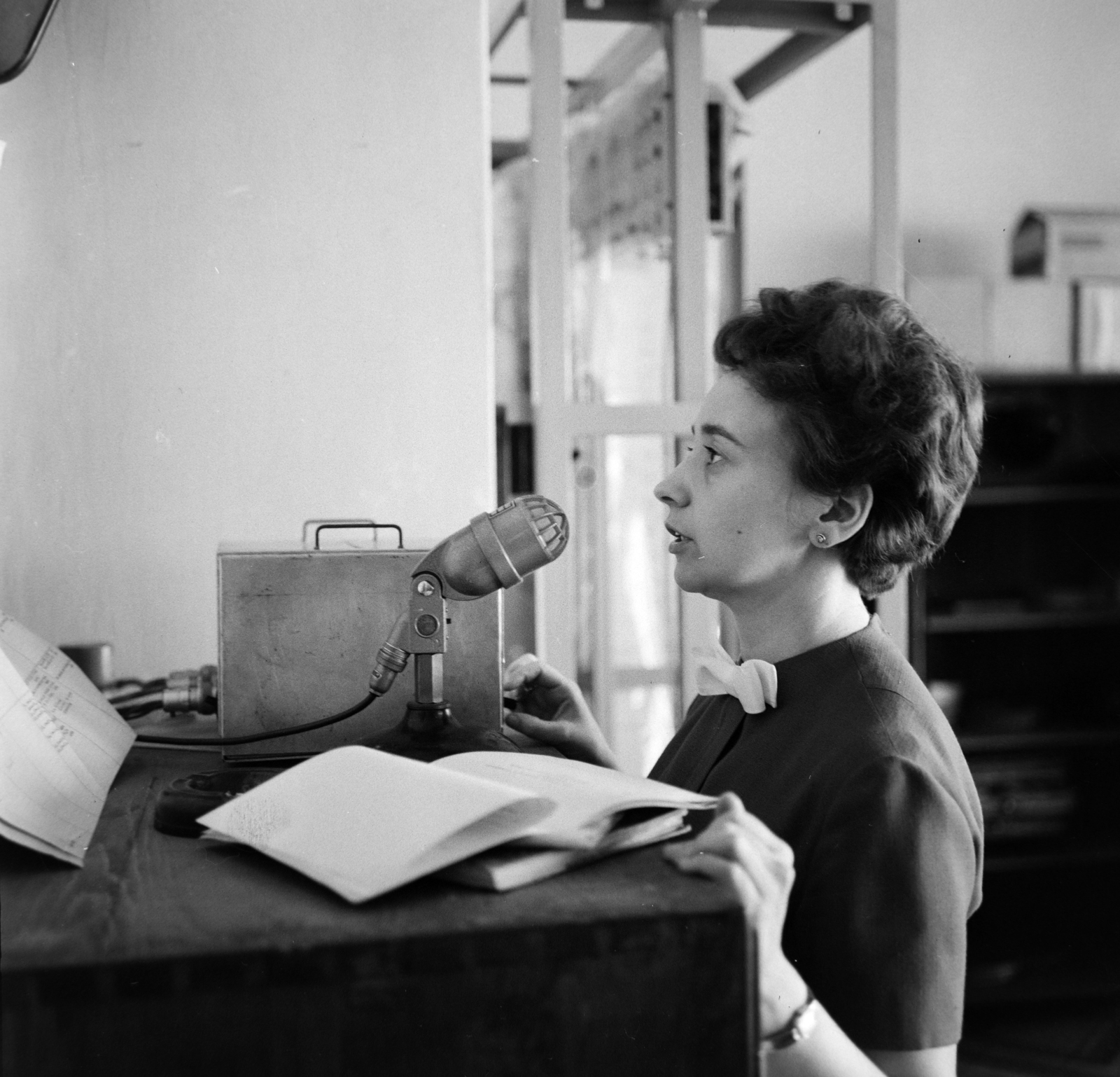 1960, Szalay Zoltán, mikrofon, Fortepan #190508