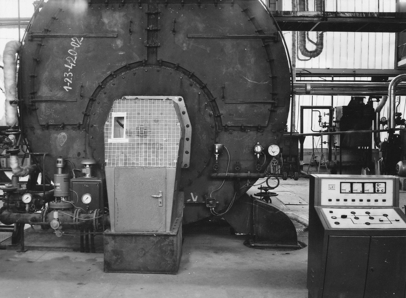 1973, FŐTÁV, measuring scale, boiler, control panel, valve, pressure gauge, Fortepan #191268