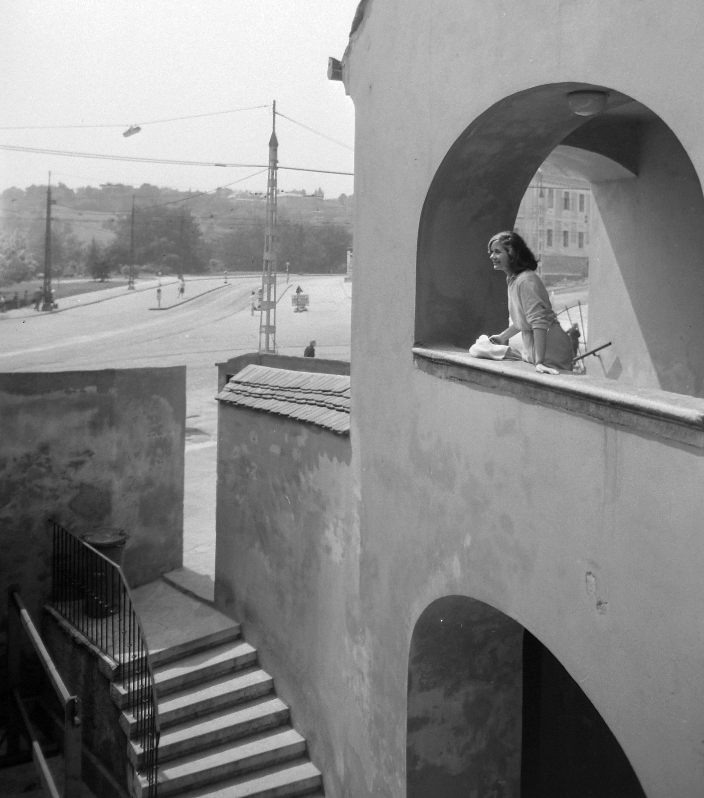 Hungary, Budapest I., Apród utca, szemben a Szarvas tér, Ruttkai Éva színművésznő., 1961, Kotnyek Antal, Budapest, Fortepan #19128