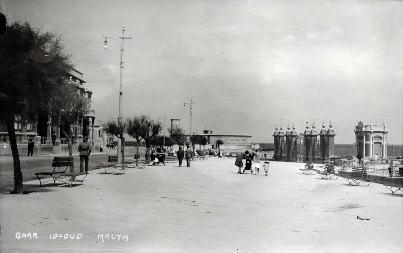 Malta, Sliema, Ghar Id - Dud., 1928, Kieselbach Gyula, label, Fortepan #191378