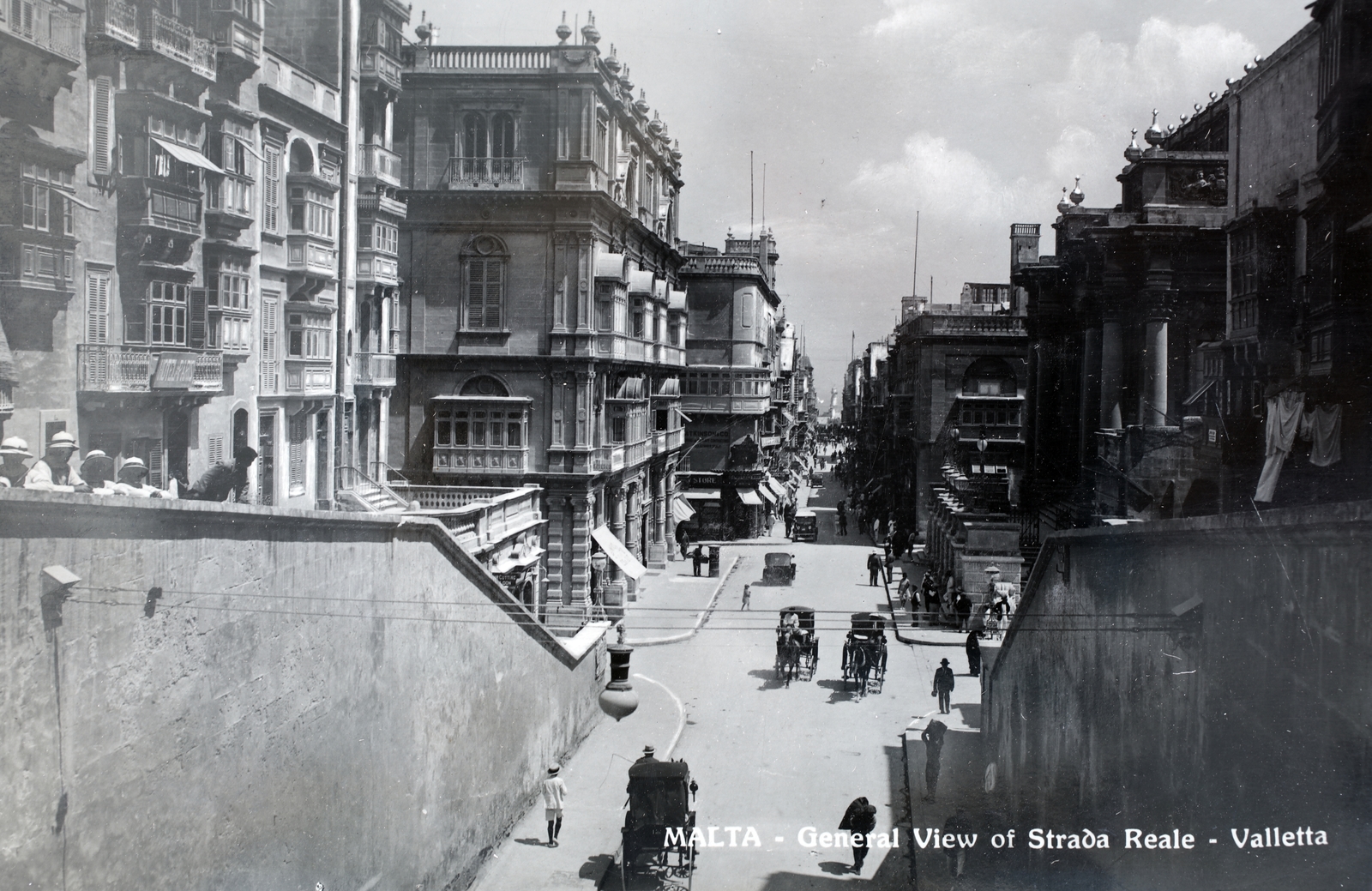 Malta, Valletta, Triq ir-Repubblika, jobbra az Operaház., 1928, Kieselbach Gyula, Fortepan #191381