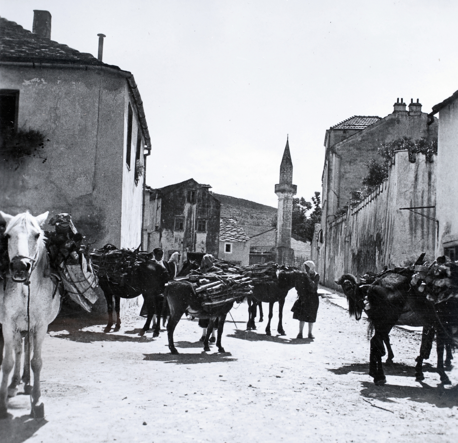 Bosnia and Herzegovina, Trebinje, szemben az Ahmed szultán-mecset., 1938, Kieselbach Gyula, donkey, Fortepan #191414