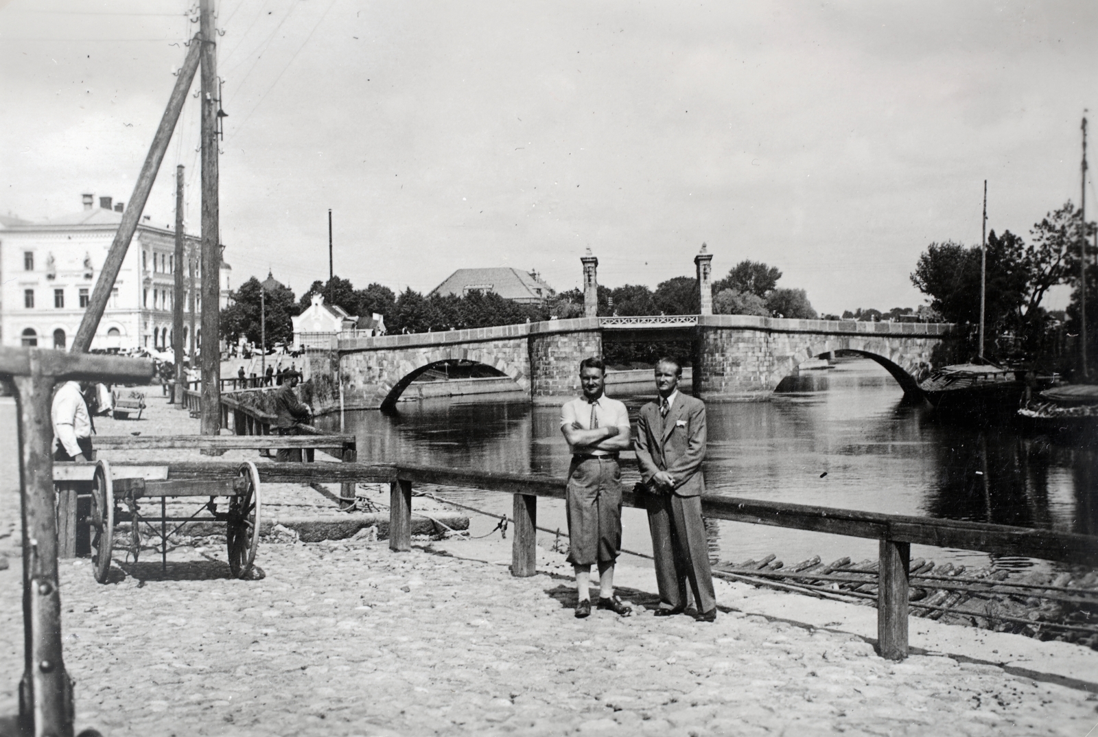 Estonia, Tartu, kőhíd az Emajögi folyó felett., 1936, Kieselbach Gyula, Fortepan #191478