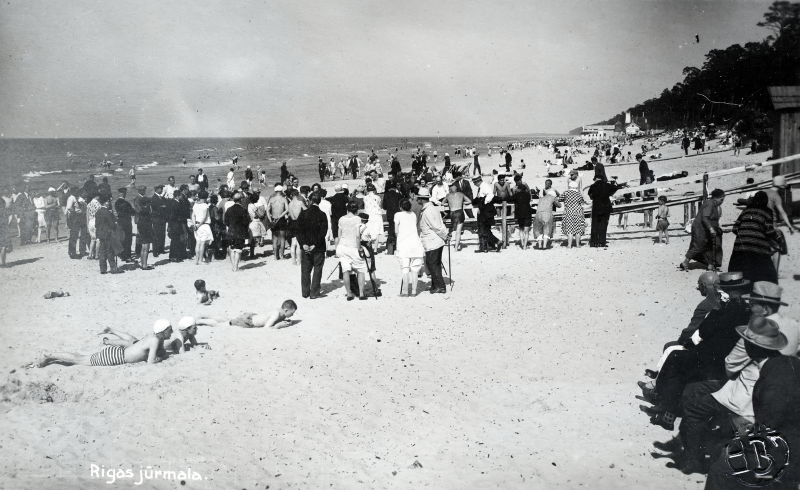 Latvijas Republika, Jūrmala, tengerpart, strand., 1936, Kieselbach Gyula, Fortepan #191482