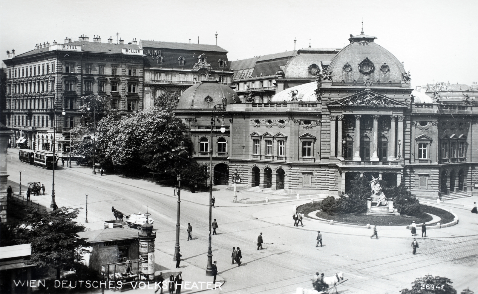 Austria, Vienna, Neustiftgasse, Volkstheater (Népszínház)., 1932, Kieselbach Gyula, Fortepan #191501