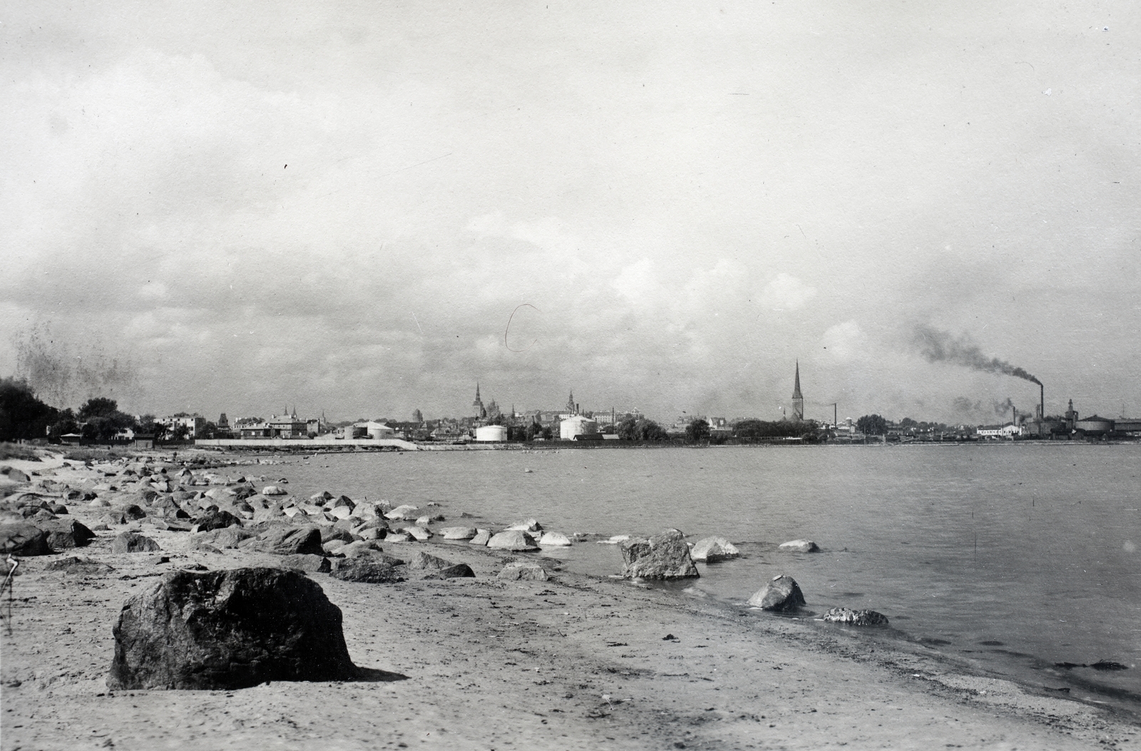 Estonia, Tallinn, Russalka strand., 1936, Kieselbach Gyula, rock, shore, Fortepan #191623