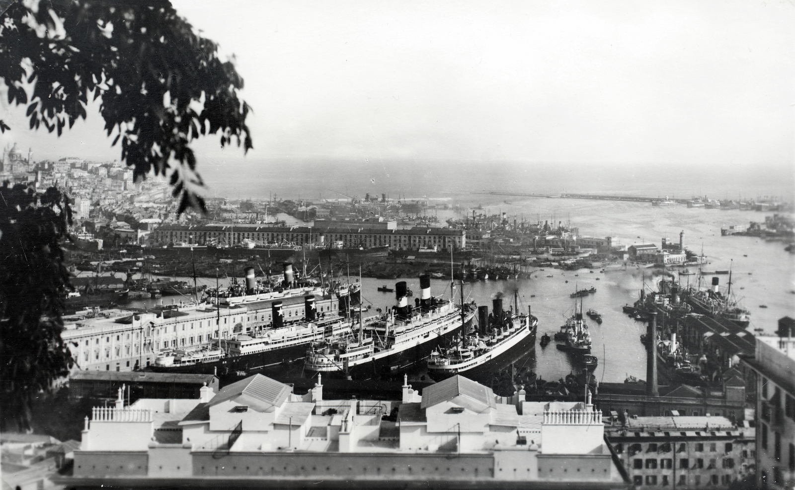 Italy, Genoa, kikötő., 1933, Kieselbach Gyula, steamboat, White Star Line, Fortepan #191709