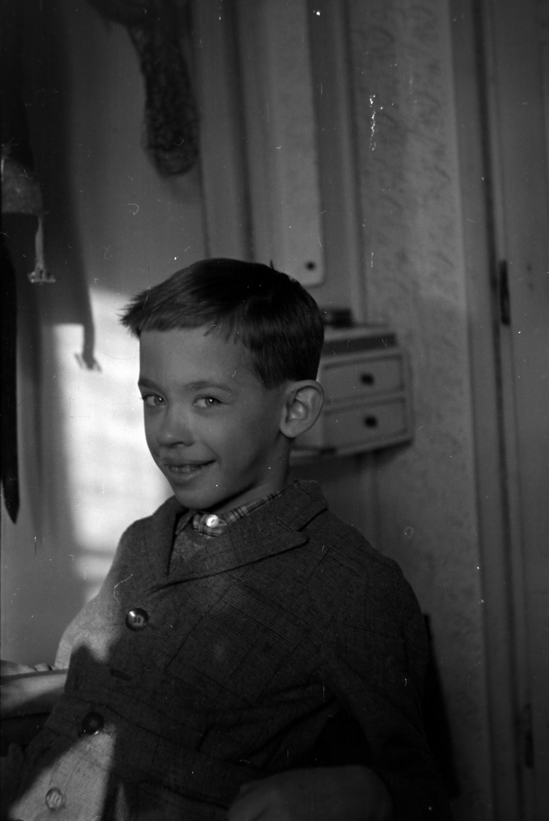 1955, Kriss Géza, smile, boy, Fortepan #191833