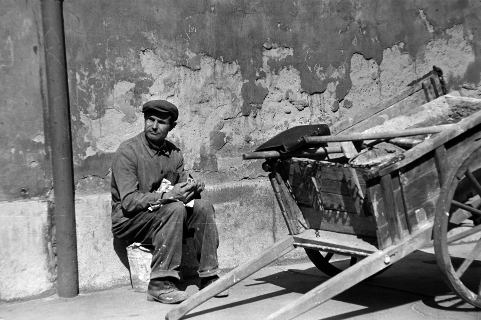 1957, Kriss Géza, étkezés, kordé, Fortepan #191954