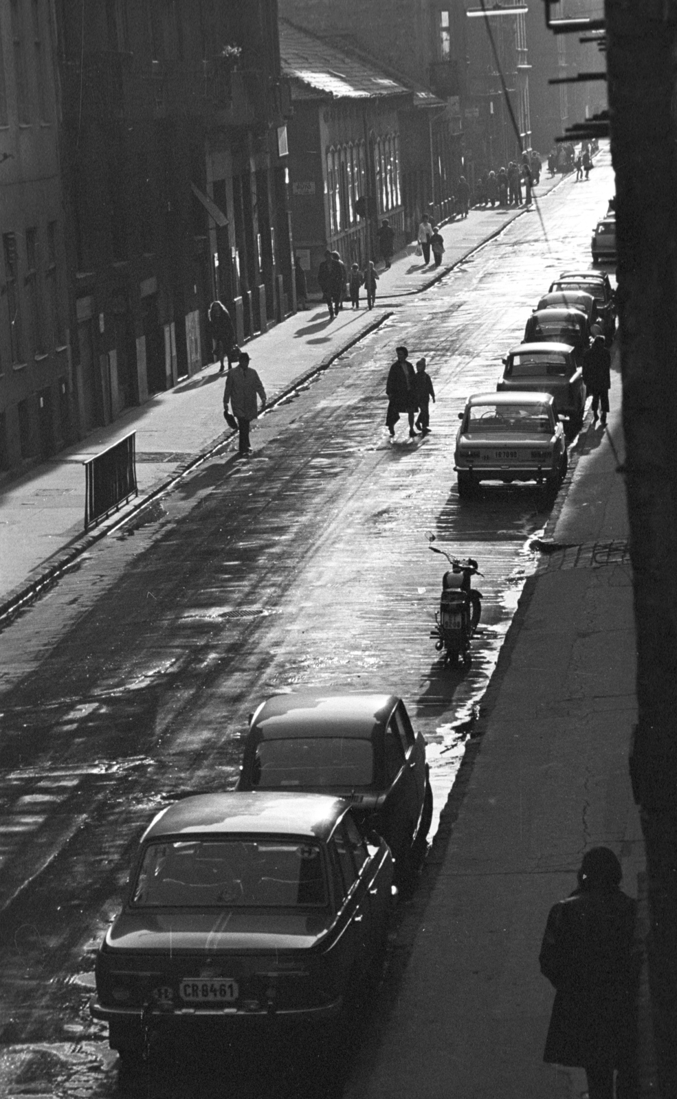 Hungary, Budapest VIII., a Práter utca a Nagy Templom utca felől a József körút felé nézve. A felvétel a Práter utca 34-ből készült., 1978, Kriss Géza, Budapest, Fortepan #192116