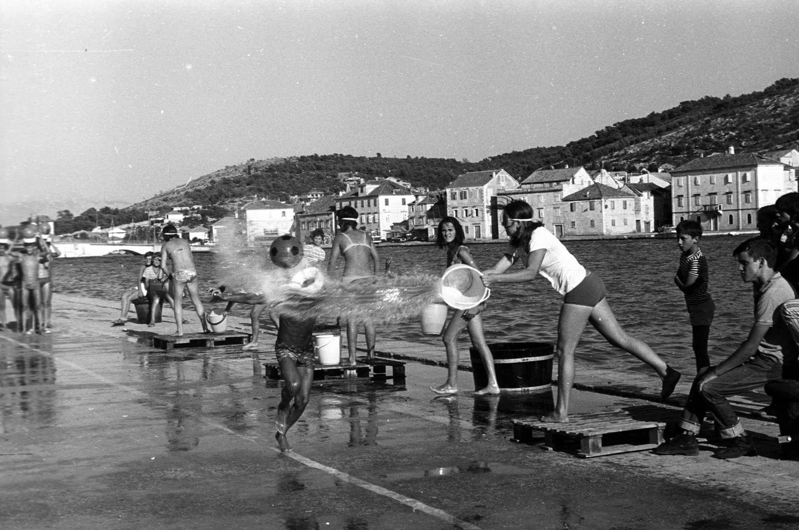 Croatia,Adriatic Sea, Trogir, óváros, Obala bana Berislavića, kikötő., 1978, Kriss Géza, Fortepan #192206