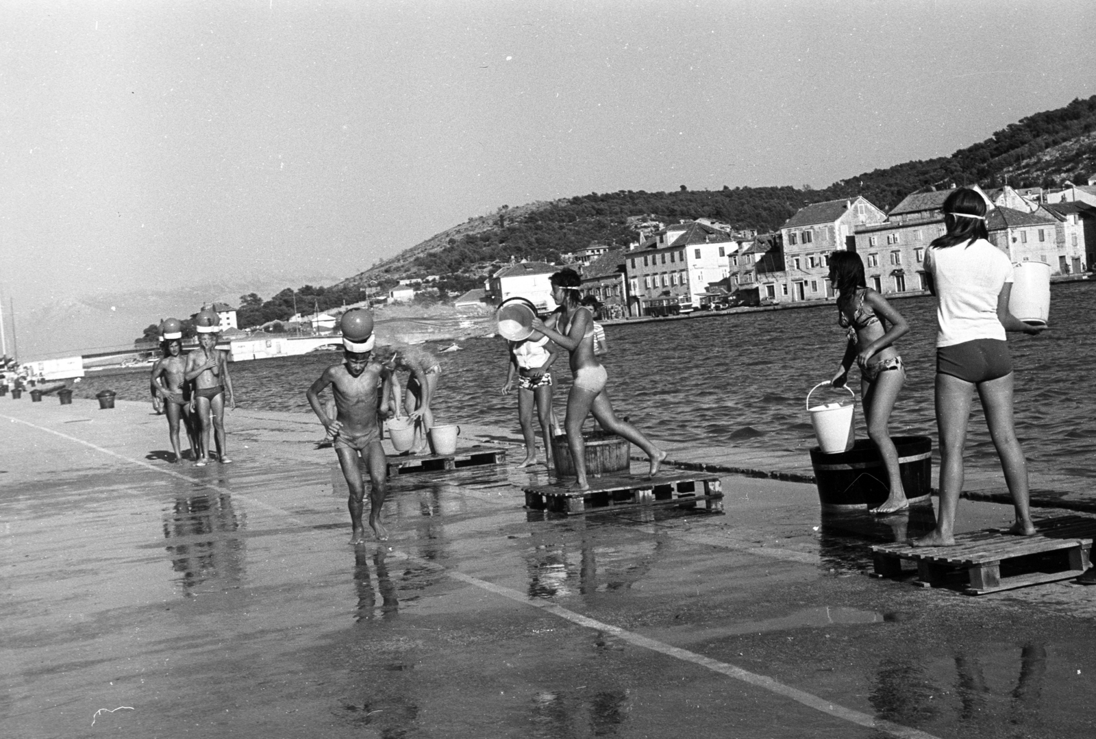 Horvátország,Adria, Trogir, óváros, Obala bana Berislavića, kikötő., 1978, Kriss Géza, Jugoszlávia, Fortepan #192207