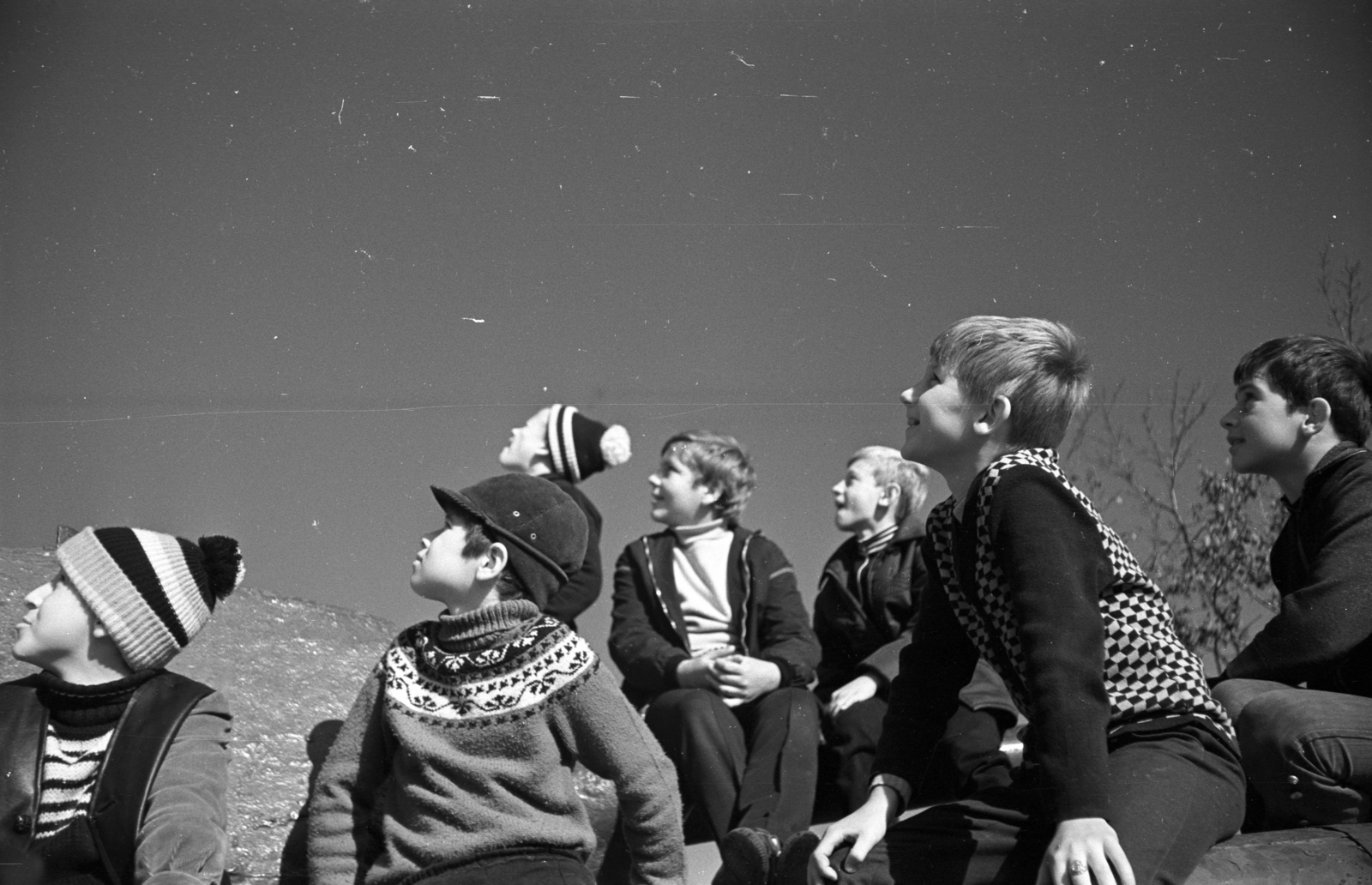1978, Kriss Géza, fiúk, égre néz, Fortepan #192223