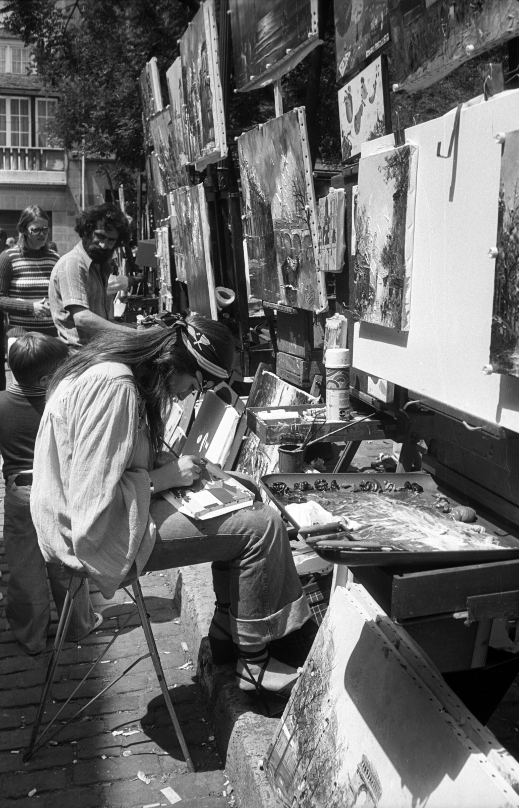 France, Paris, Montmartre, Place du Tertre., 1979, Kriss Géza, Fortepan #192480