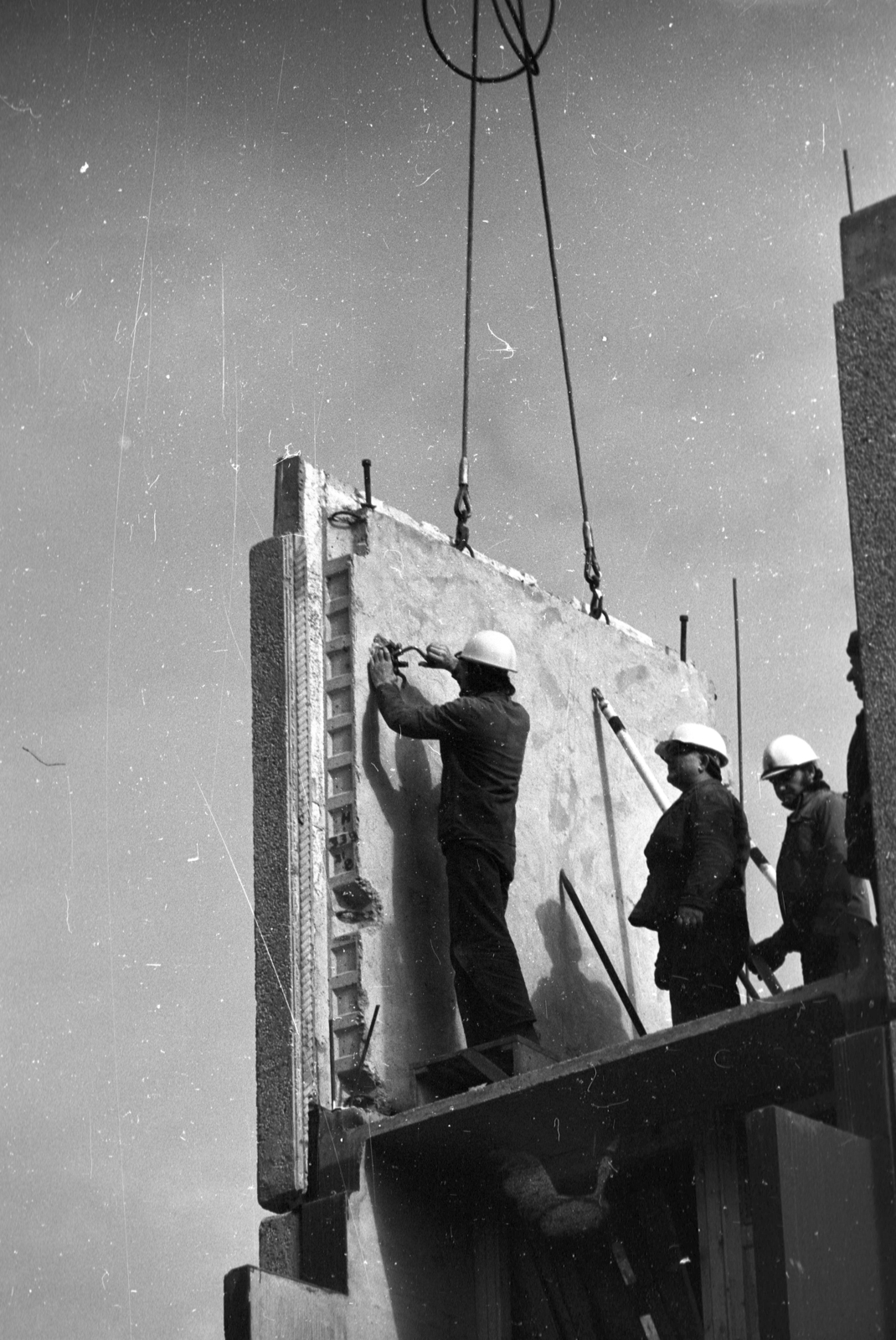 1981, Kriss Géza, concrete block of flats, construction, Fortepan #192617