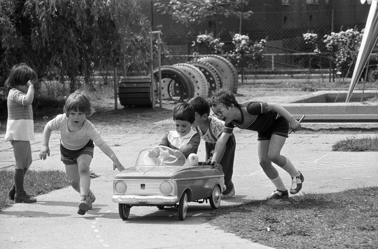 1981, Kriss Géza, pedal car, Fortepan #192638