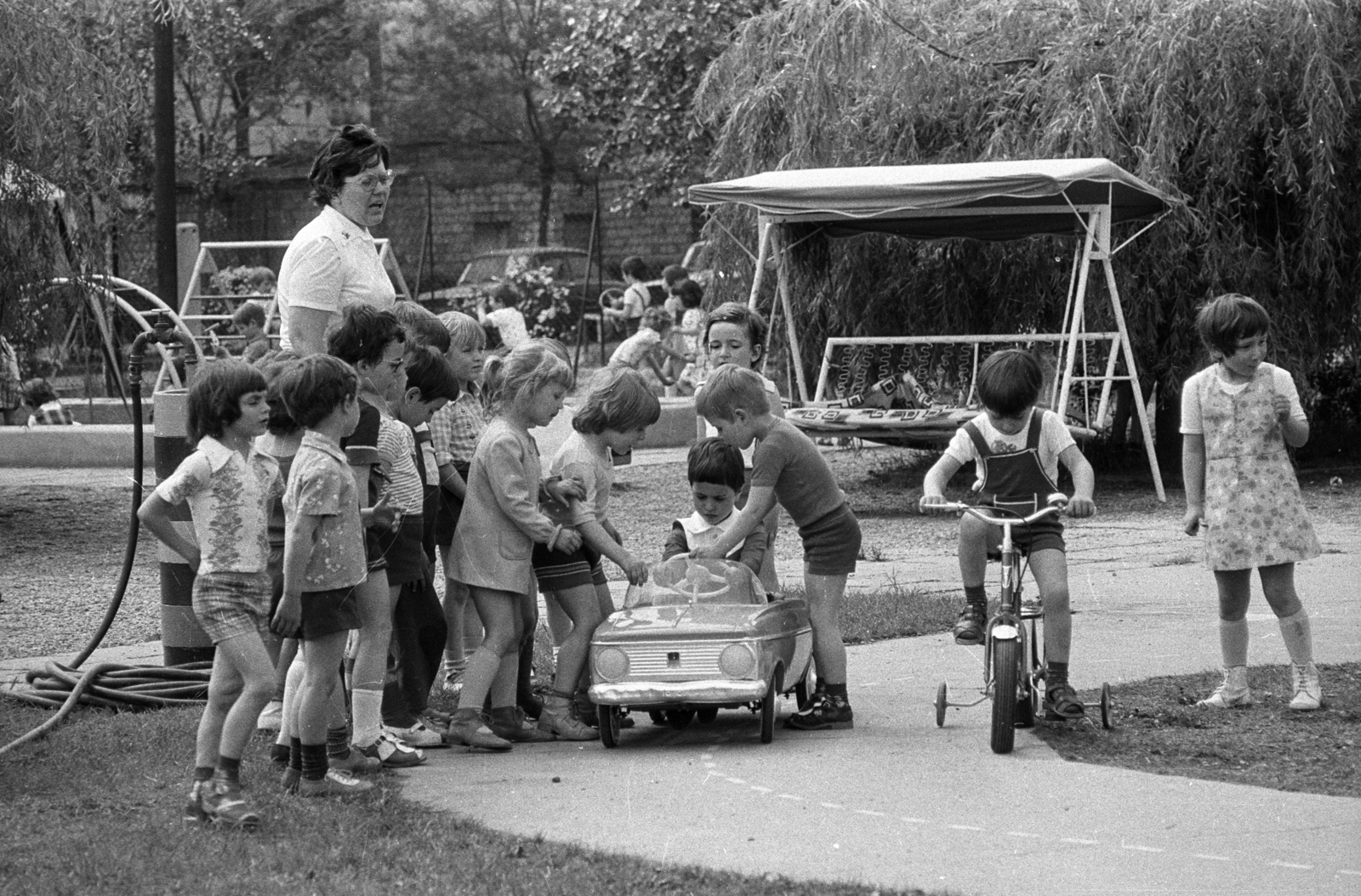 1981, Kriss Géza, pedal car, Fortepan #192642