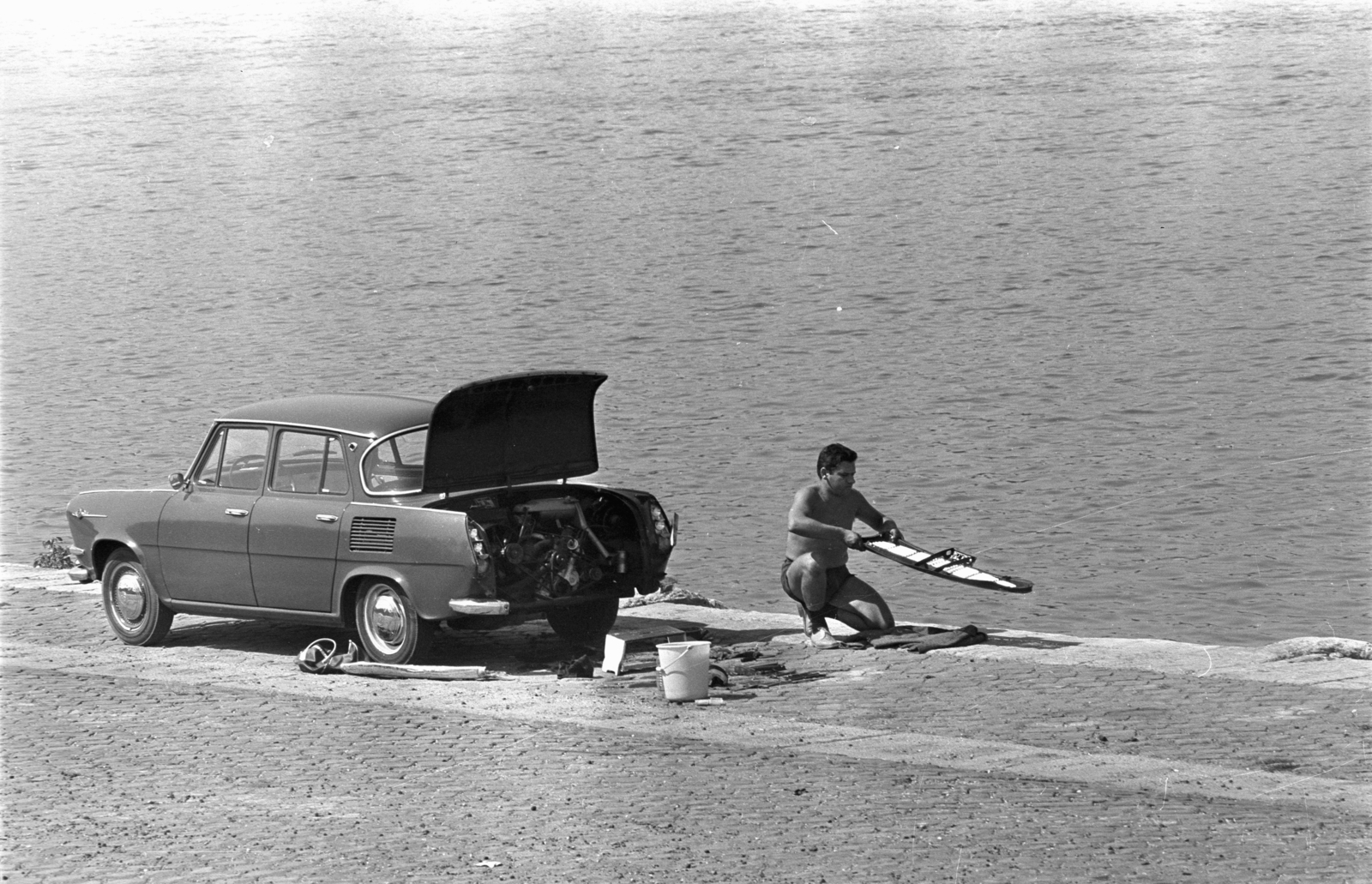 Magyarország, Budapest, alsó rakpart., 1966, Kriss Géza, Skoda 1000 MB, Fortepan #192804
