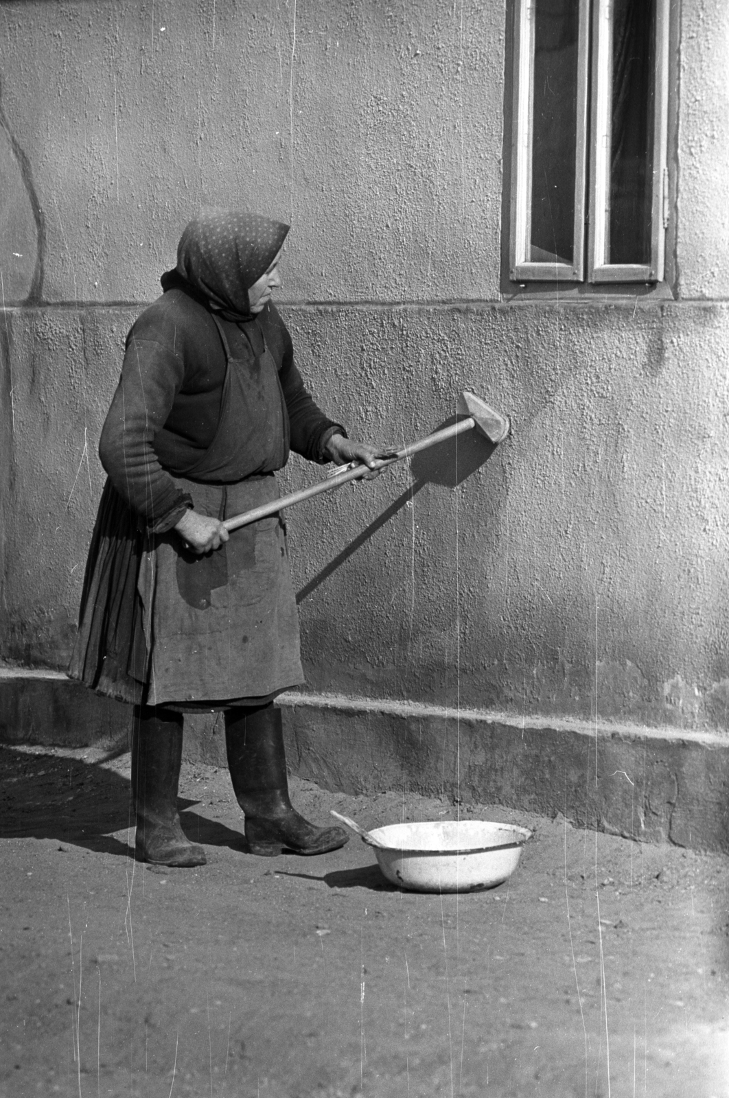 1966, Kriss Géza, woman, whitewashing, Fortepan #192821