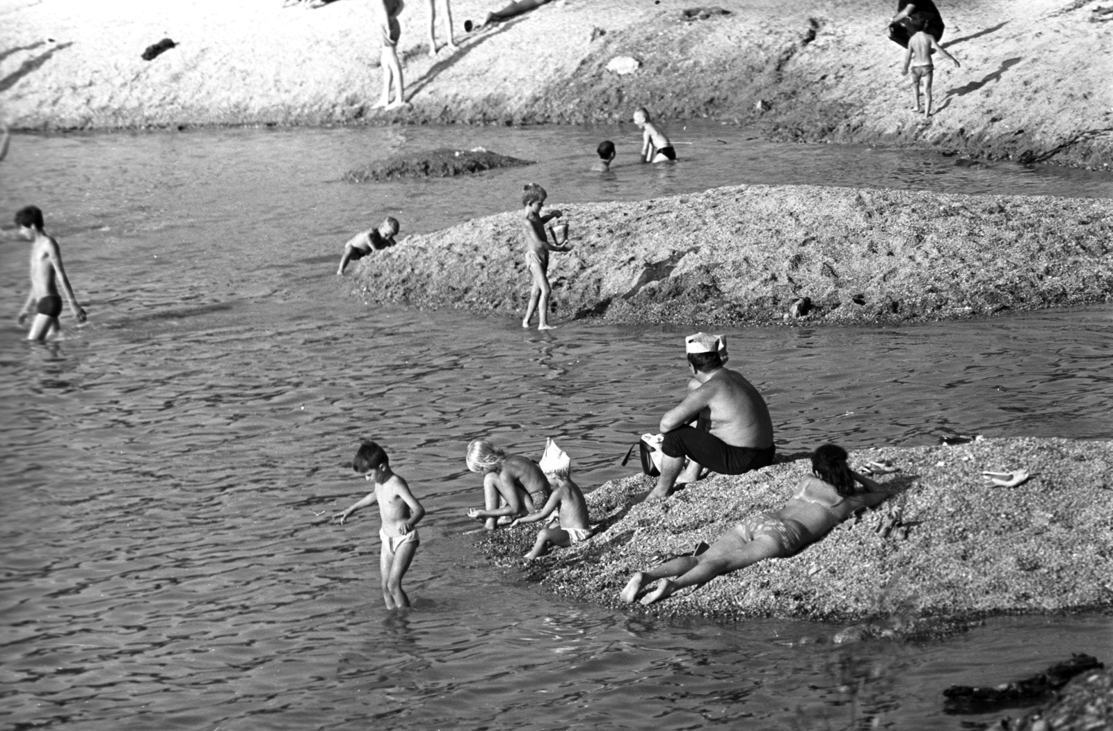 1968, Kriss Géza, sunbathe, bathing, shore, Fortepan #192931