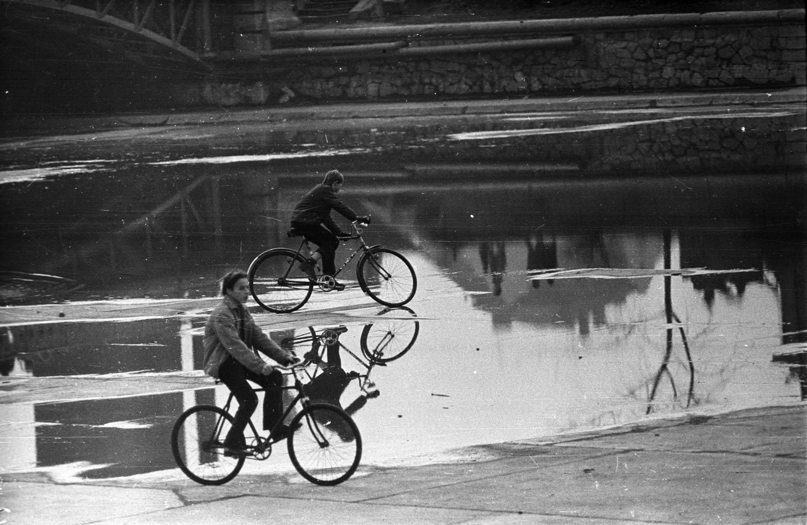 Hungary, Budapest XIV., Városligeti-tó., 1973, Kriss Géza, Budapest, bicycle, Fortepan #193205