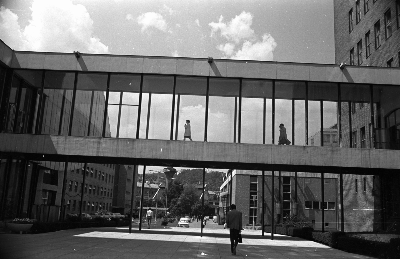Hungary, Budapest XI., Műszaki Egyetem, átjáró az E és H épület között, 1977, Kriss Géza, Budapest, modern architecture, Fortepan #193402