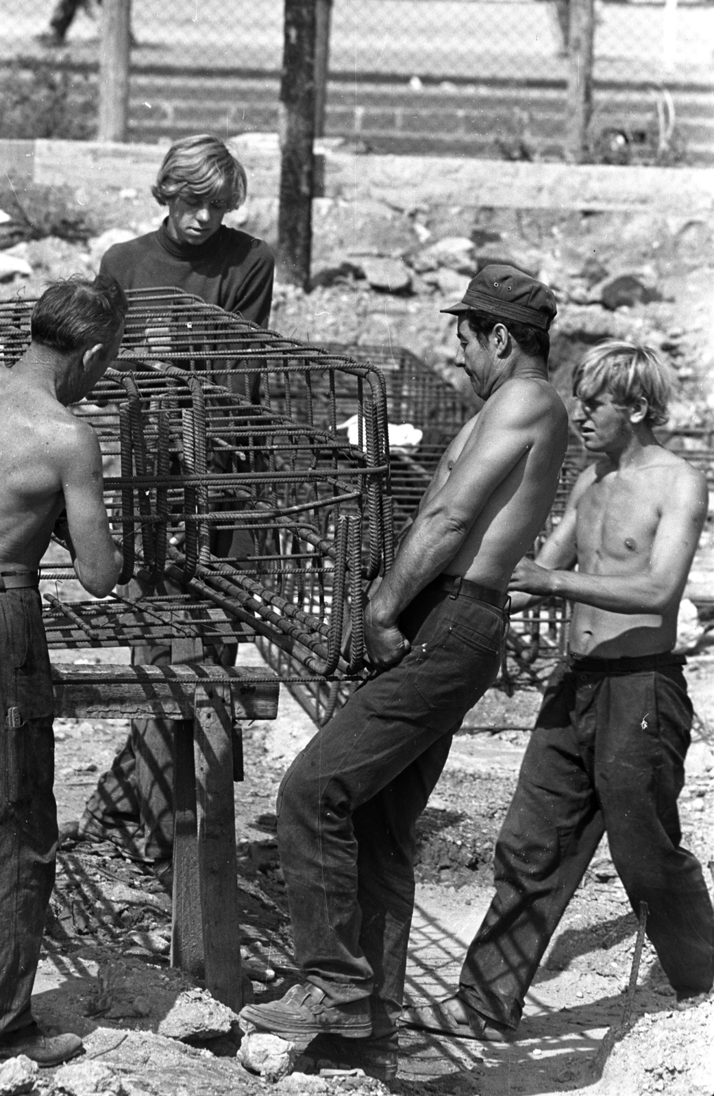 1978, Kriss Géza, vasbeton, félmeztelen, Fortepan #193492