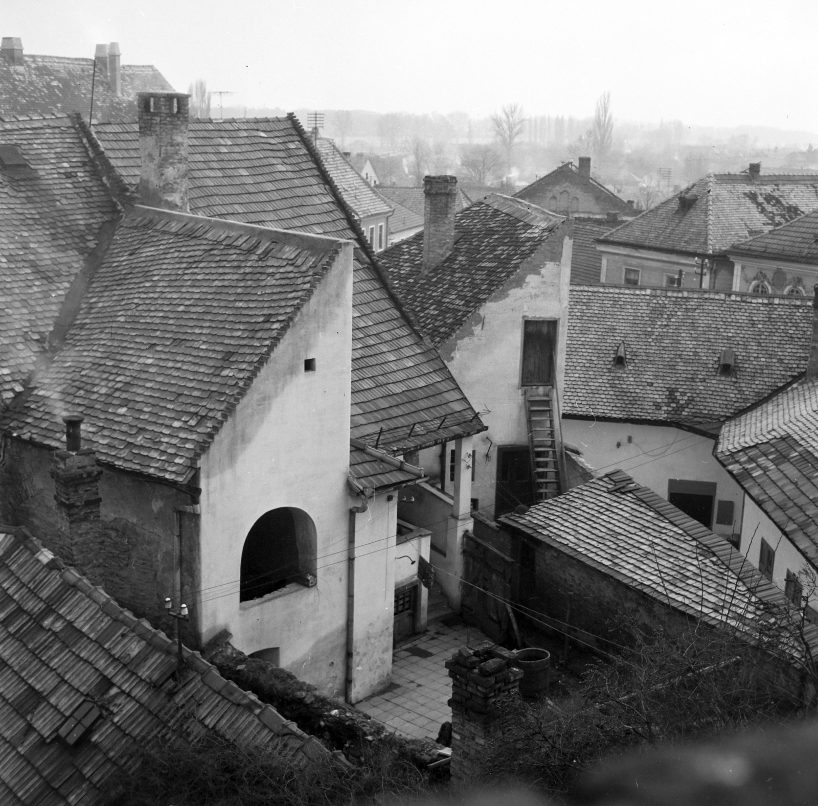 Hungary, Szentendre, kilátás a Várdombról a Fő (Marx) tér felé., 1966, Gábor Viktor, Fortepan #193760