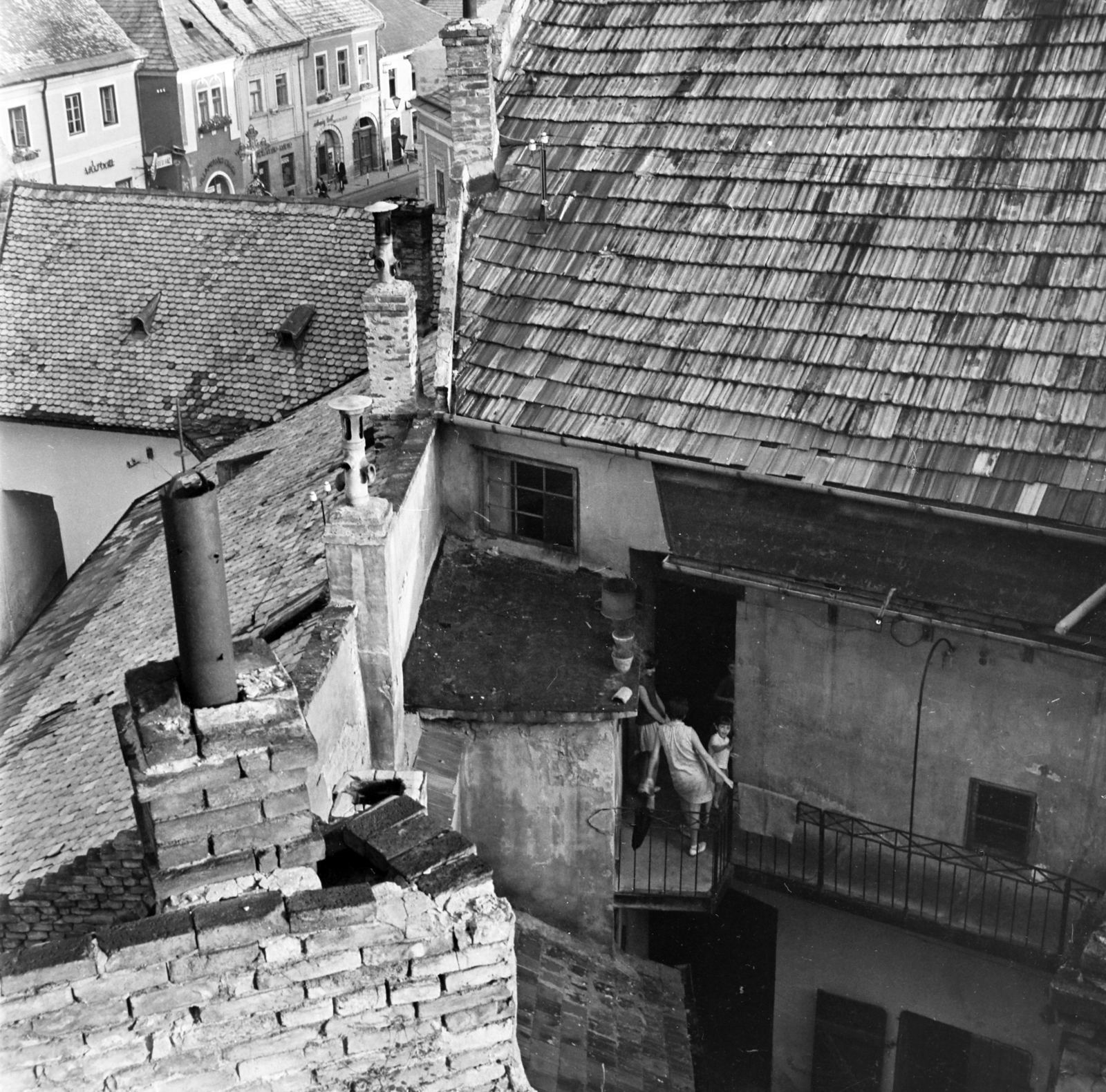 Hungary, Szentendre, kilátás a Várdombról a Fő (Marx) tér és a Dumtsa Jenő utca felé., 1979, Gábor Viktor, Fortepan #193763