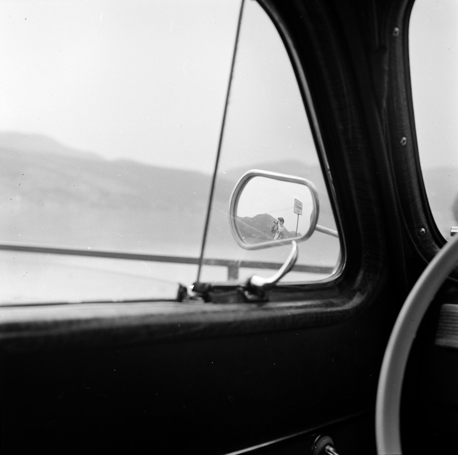 1965, Gábor Viktor, járműbelső, visszapillantó tükör, Fortepan #193885