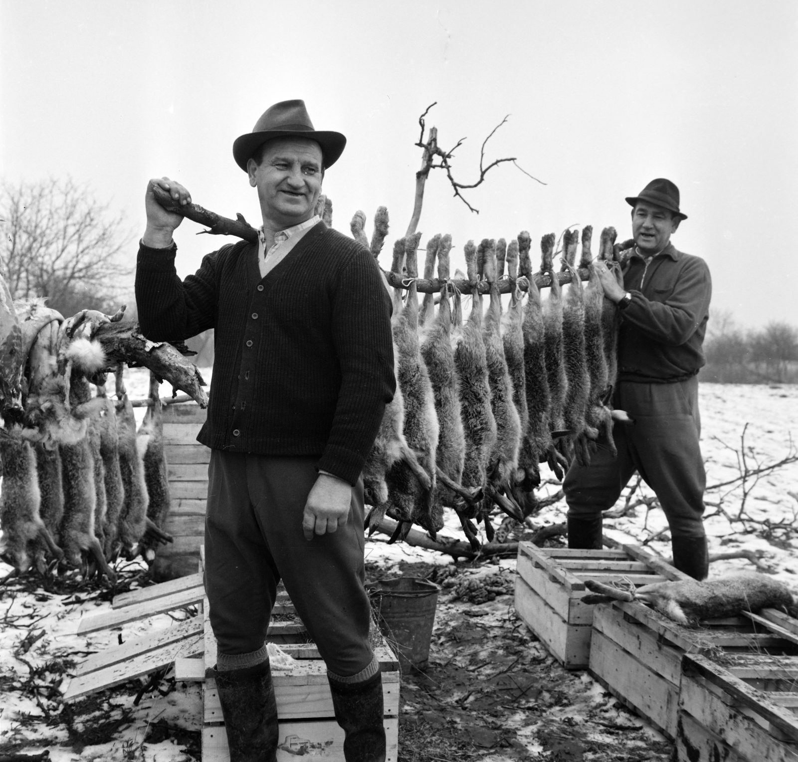 1965, Gábor Viktor, winter, hunting, Fortepan #194135